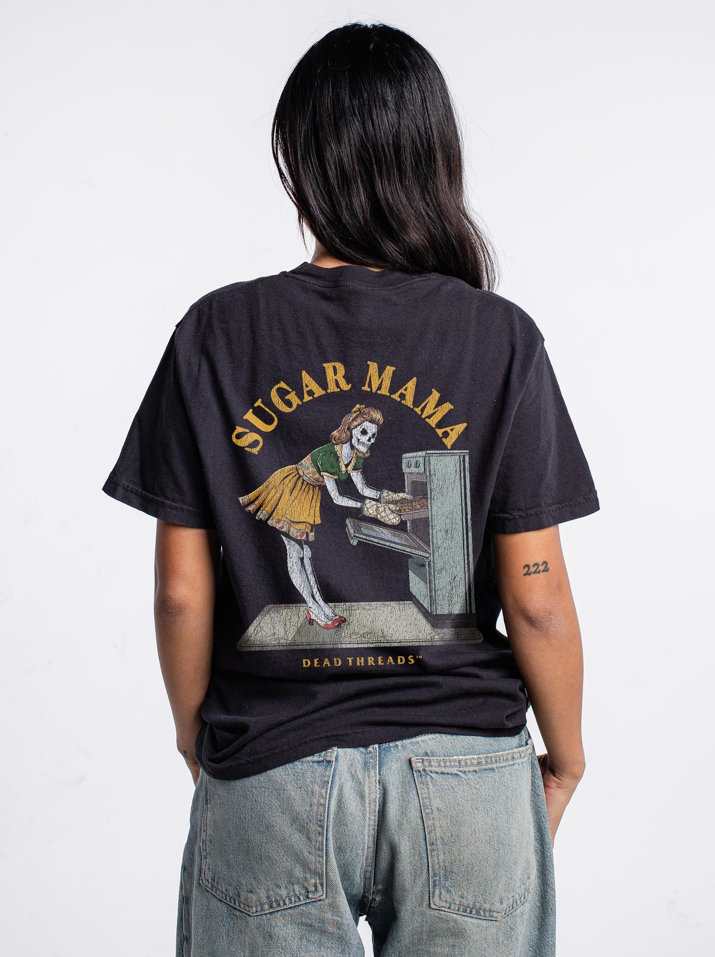 SUGAR MAMA - “DT ESSENTIAL" PREMIUM T - SHIRT - skeleton skull t-shirt — Dead Threads Apparel