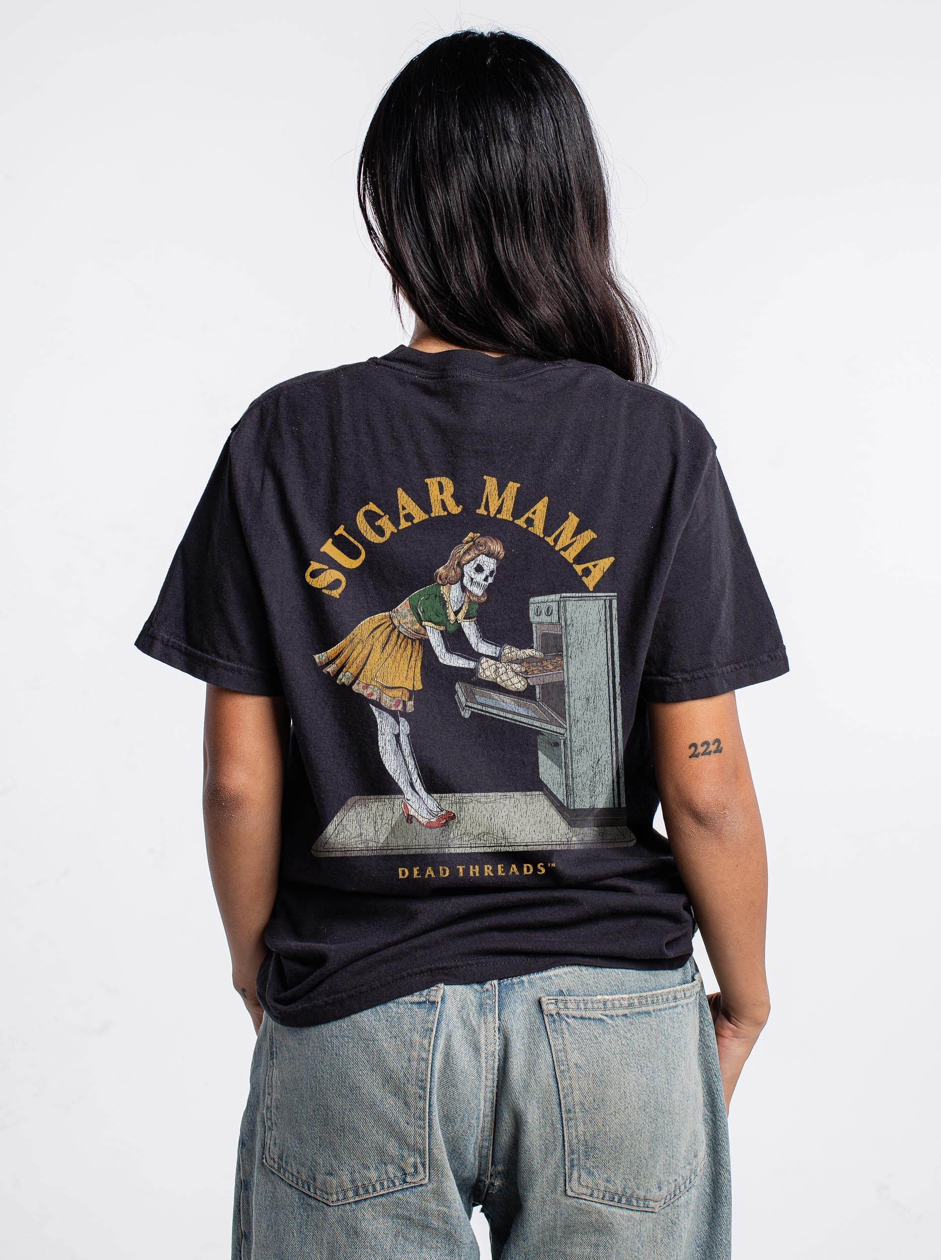 SUGAR MAMA - “DT ESSENTIAL" PREMIUM T - SHIRT - skeleton skull t-shirt — Dead Threads Apparel