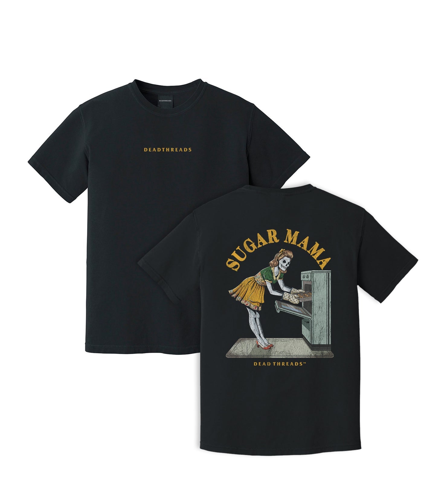 SUGAR MAMA - “DT ESSENTIAL" PREMIUM T - SHIRT - skeleton skull t-shirt — Dead Threads Apparel