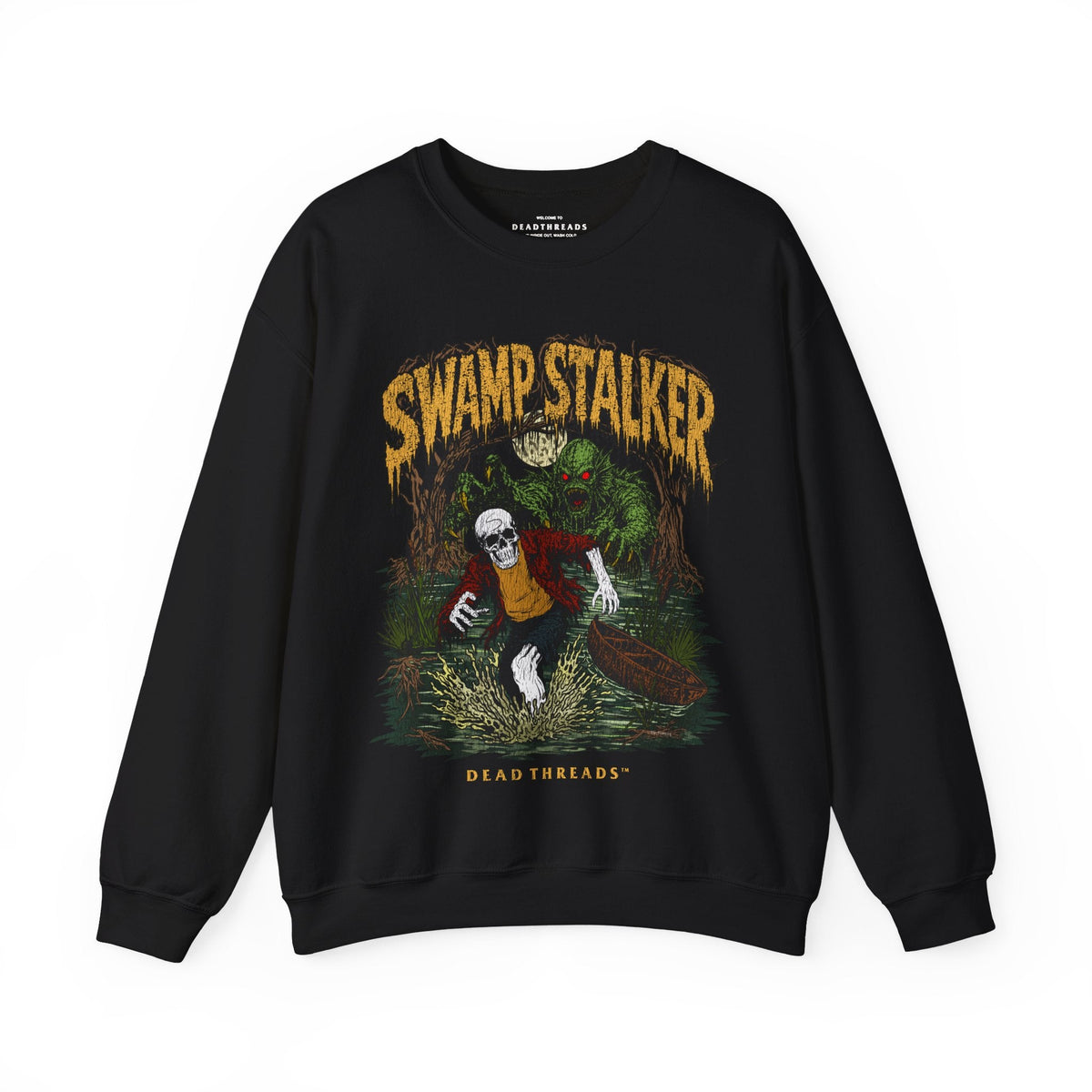 SWAMP STALKER CREWNECK SWEATSHIRT - Halloween Limited Drop – Sweatshirt – Dead Threads Apparel