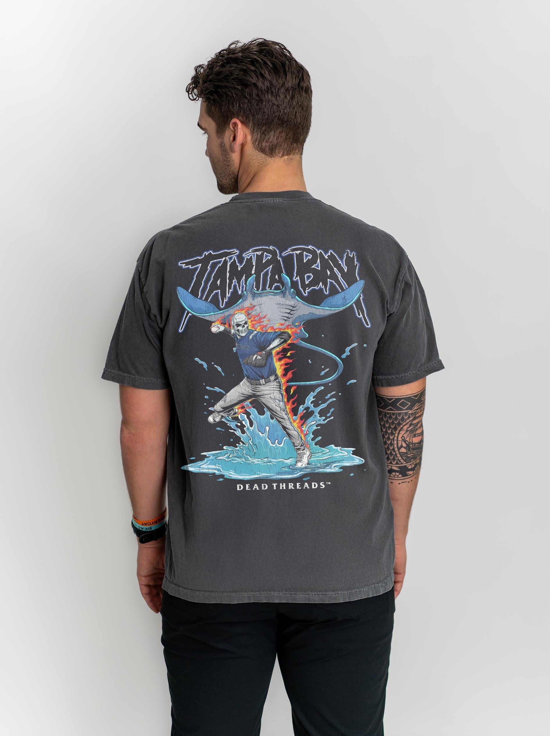 TAMPA BAY BASEBALL - "3 SKULL" PREMIUM T - SHIRT – T-Shirt – Dead Threads Apparel