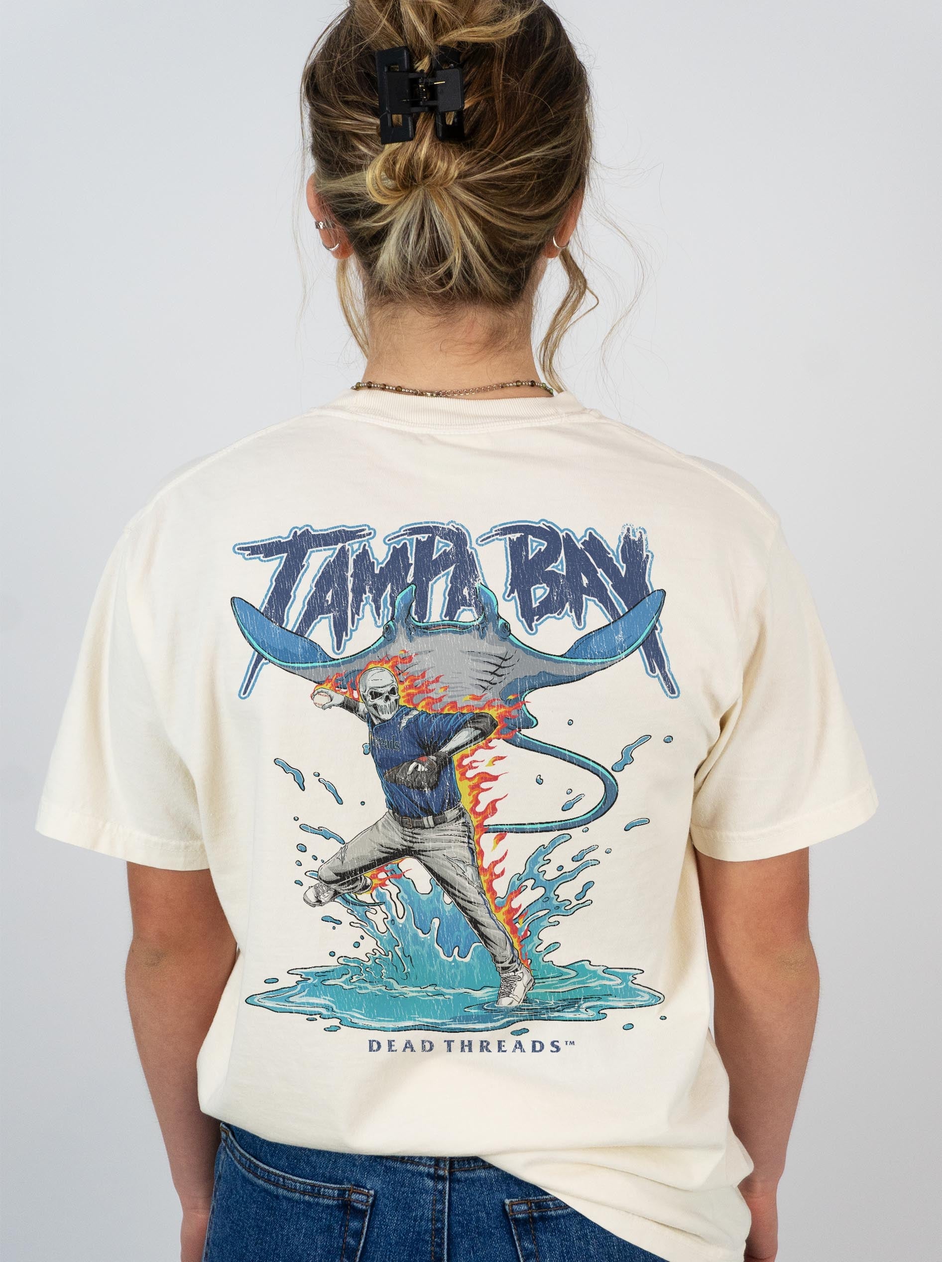 TAMPA BAY BASEBALL - "3 SKULL" PREMIUM T - SHIRT – T-Shirt – Dead Threads Apparel