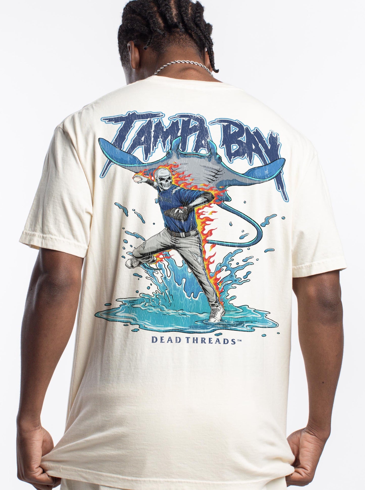 TAMPA BAY BASEBALL - "3 SKULL" PREMIUM T - SHIRT – T-Shirt – Dead Threads Apparel
