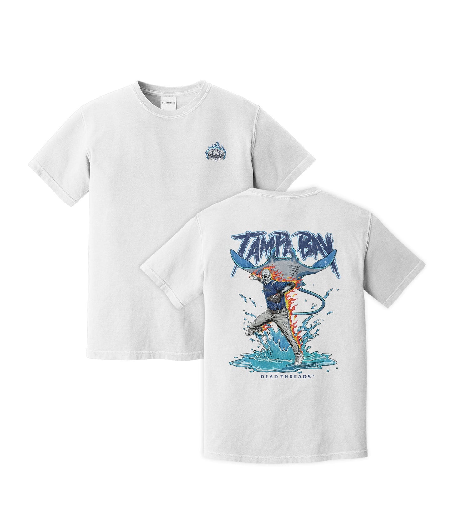 TAMPA BAY BASEBALL - "3 SKULL" PREMIUM T - SHIRT – T-Shirt – Dead Threads Apparel