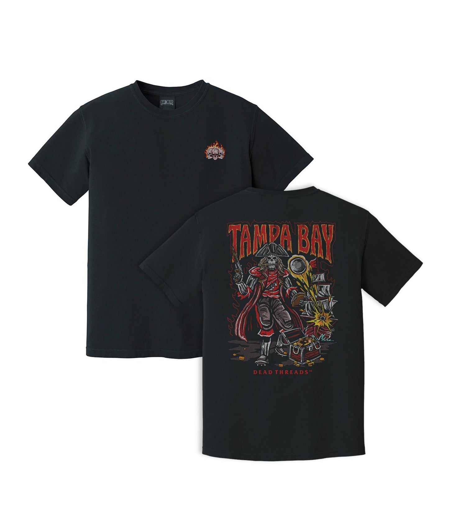 TAMPA BAY FOOTBALL - “3 SKULL” PREMIUM T - SHIRT – T-Shirt – Dead Threads Apparel