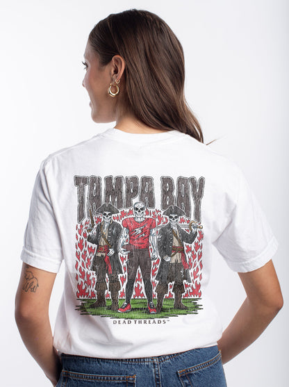 TAMPA BAY FOOTBALL v2 - “3 SKULL” PREMIUM T - SHIRT – T-Shirt – Dead Threads Apparel