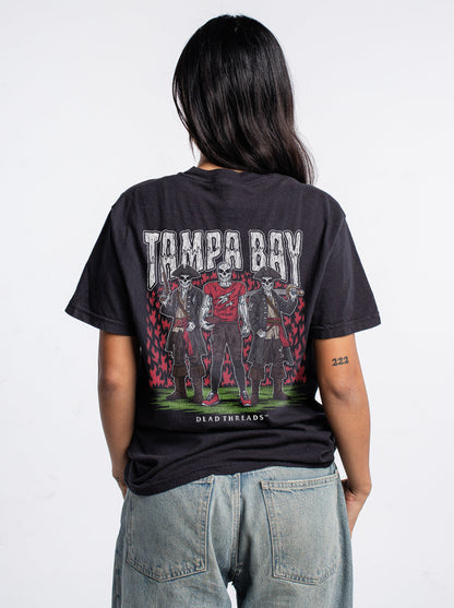 TAMPA BAY FOOTBALL v2 - “3 SKULL” PREMIUM T - SHIRT – T-Shirt – Dead Threads Apparel