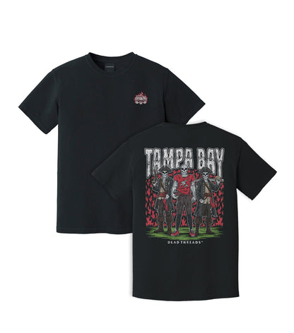 TAMPA BAY FOOTBALL v2 - “3 SKULL” PREMIUM T - SHIRT – T-Shirt – Dead Threads Apparel