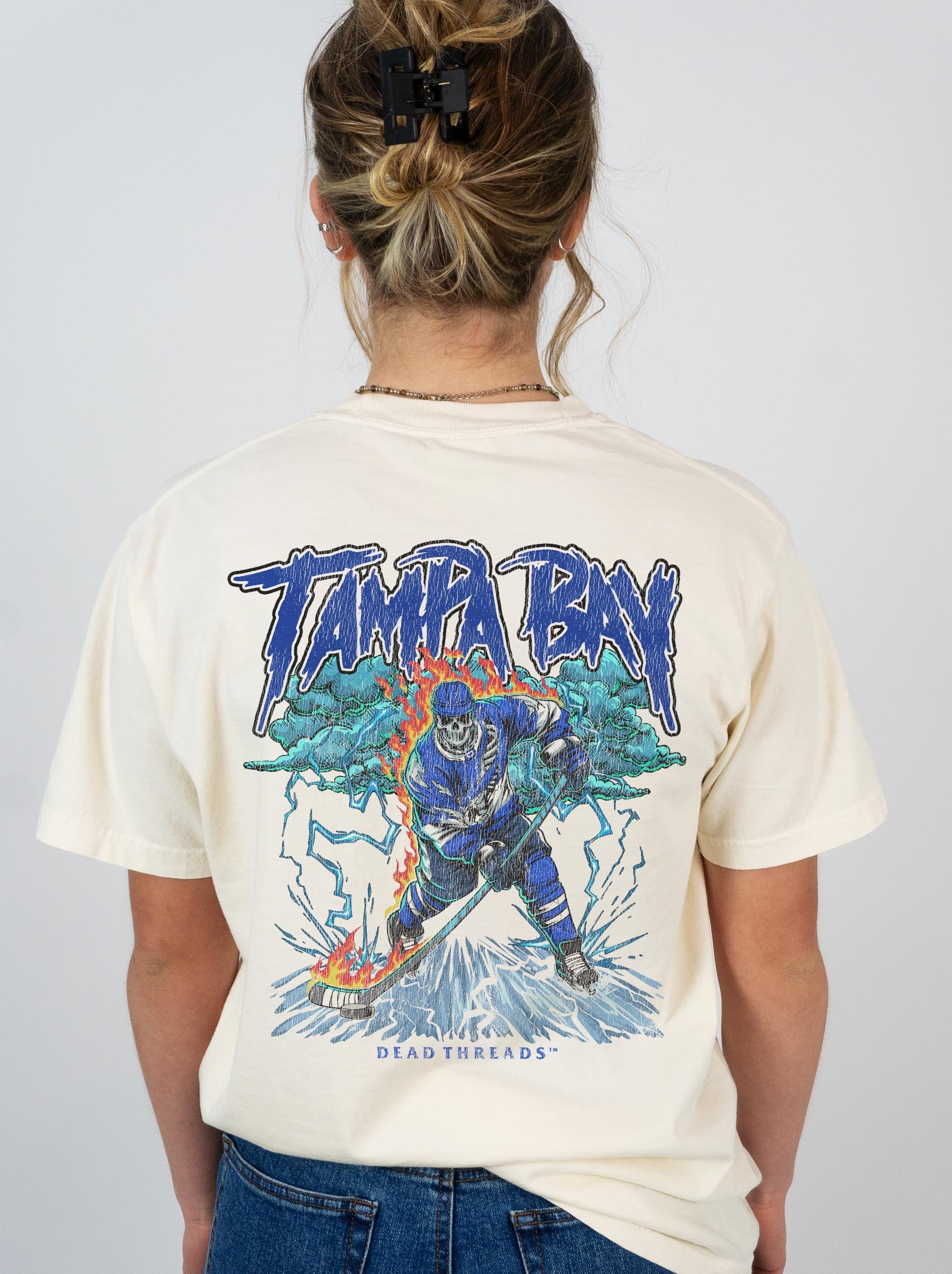 TAMPA BAY HOCKEY - “3 SKULL” PREMIUM T - SHIRT – T-Shirt – Dead Threads Apparel