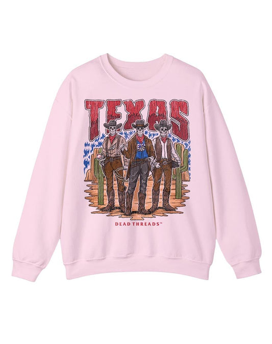 TEXAS BASEBALL CREWNECK SWEATSHIRT - PINK – Sweatshirt – Dead Threads Apparel