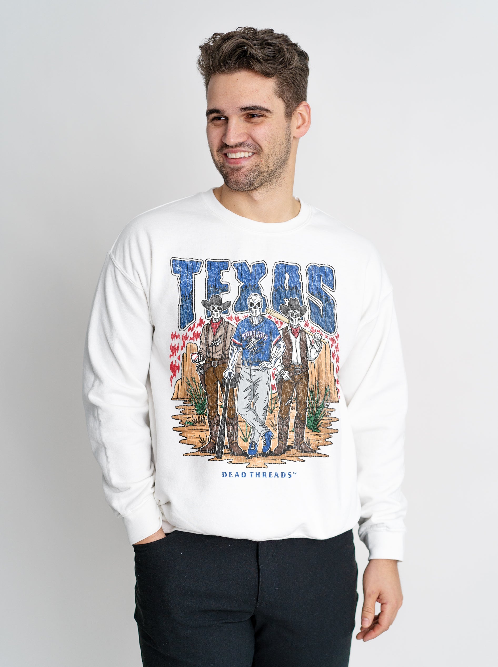 TEXAS BASEBALL CREWNECK SWEATSHIRT – Sweatshirt – Dead Threads Apparel