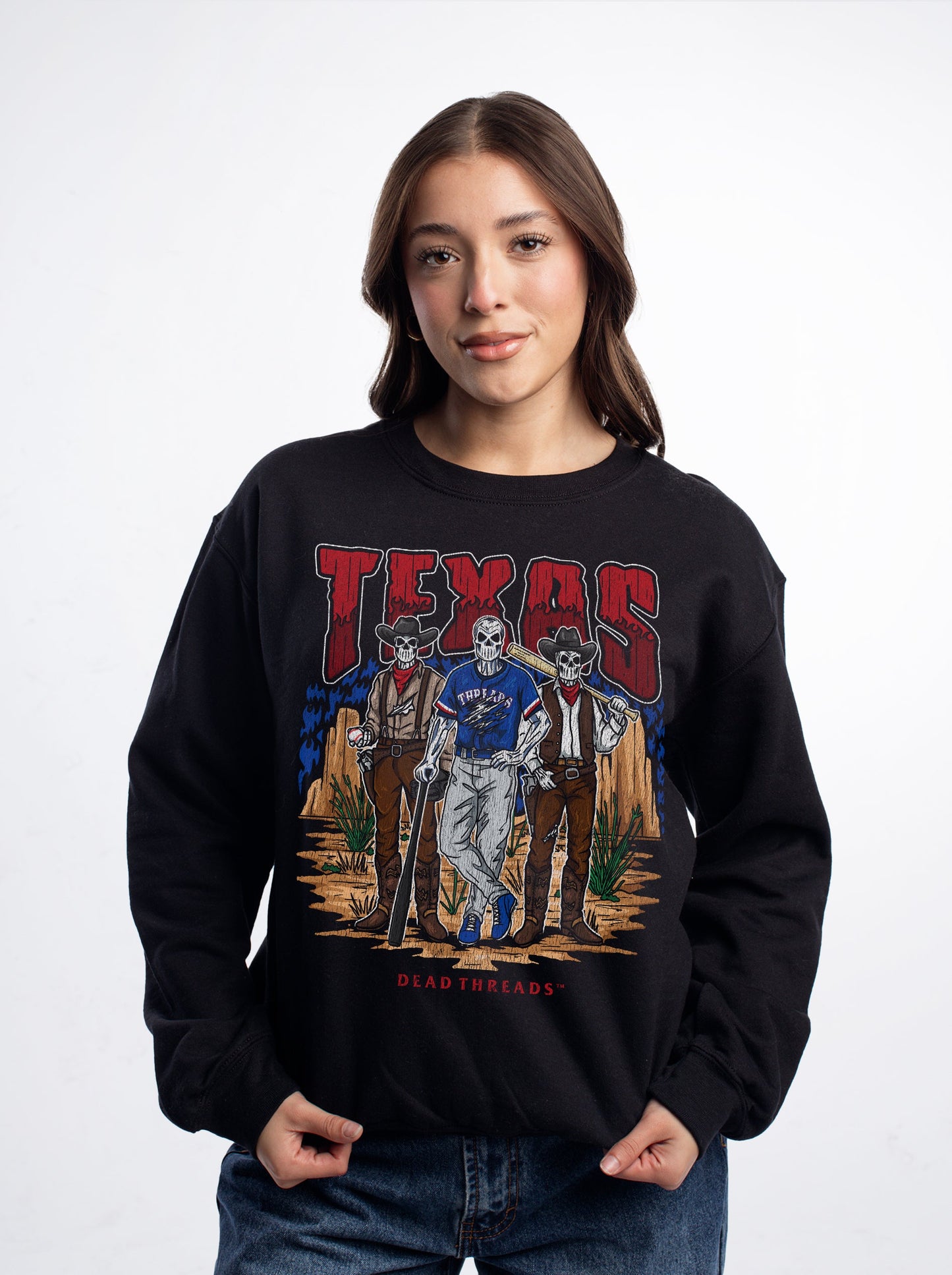 TEXAS BASEBALL CREWNECK SWEATSHIRT – Sweatshirt – Dead Threads Apparel