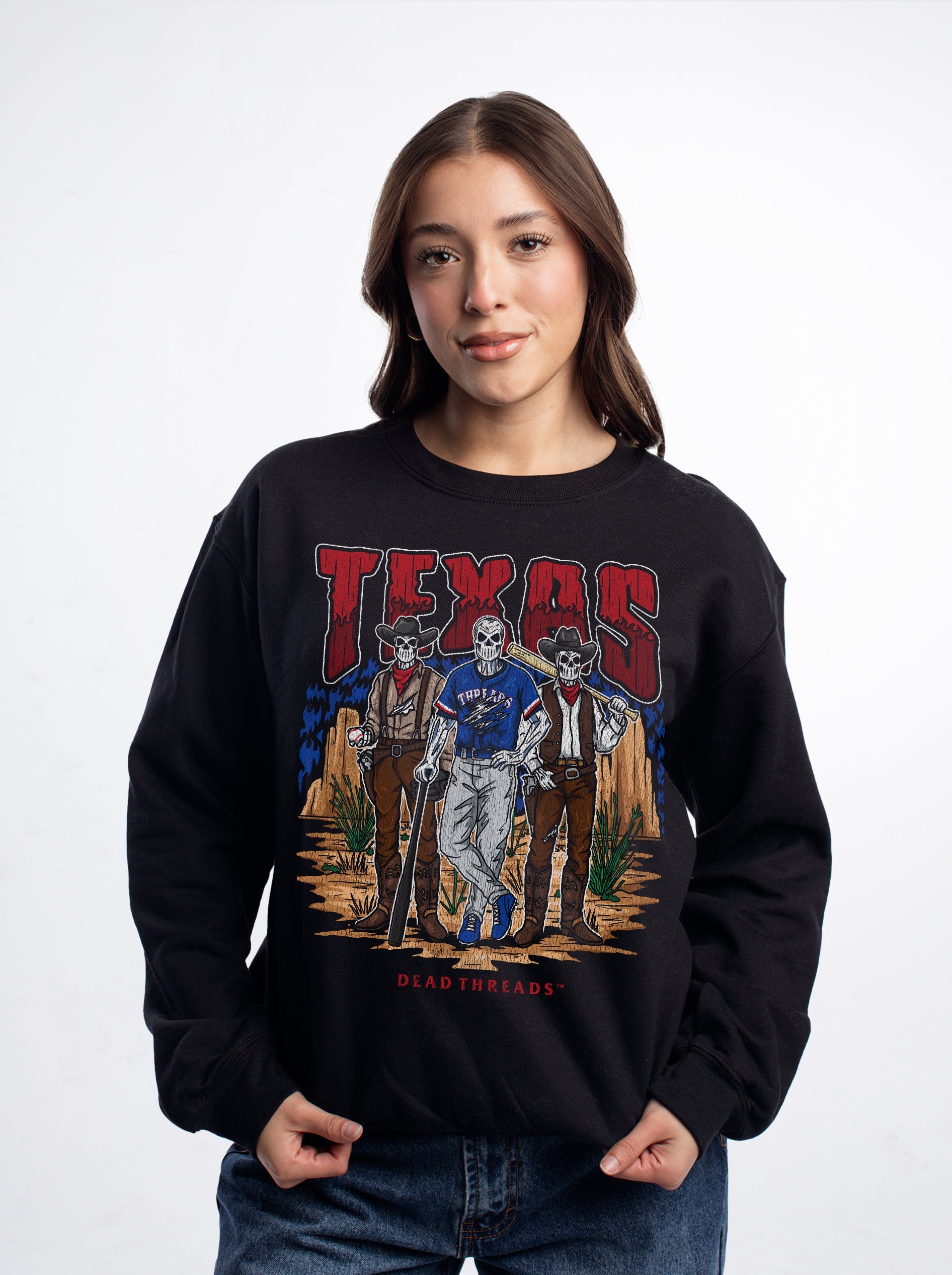 TEXAS BASEBALL CREWNECK SWEATSHIRT – Sweatshirt – Dead Threads Apparel
