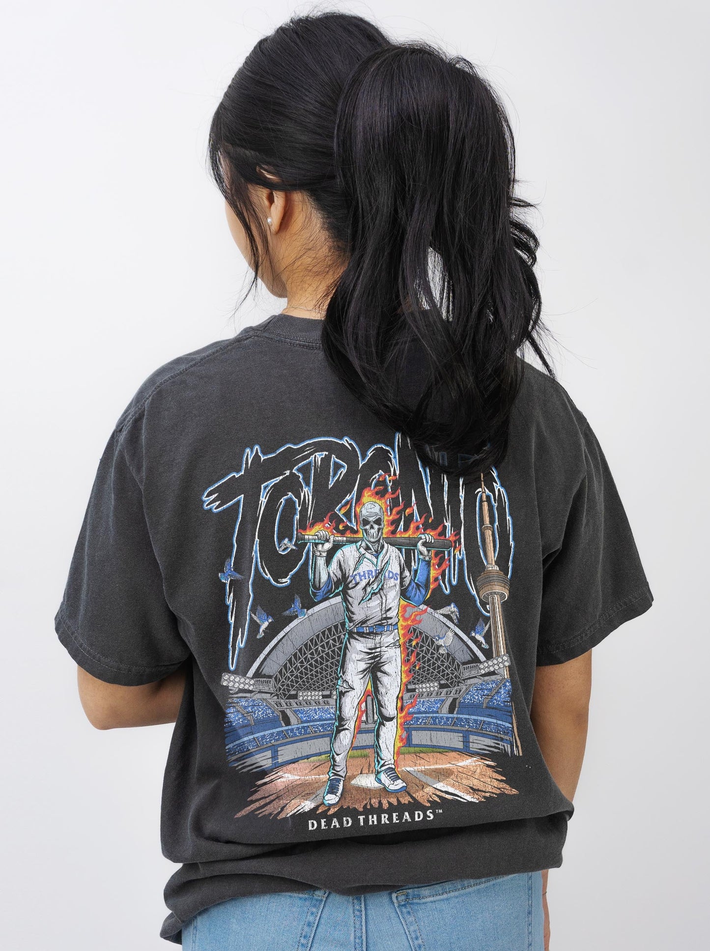 TORONTO BASEBALL - “3 SKULL” PREMIUM T - SHIRT – T-Shirt – Dead Threads Apparel