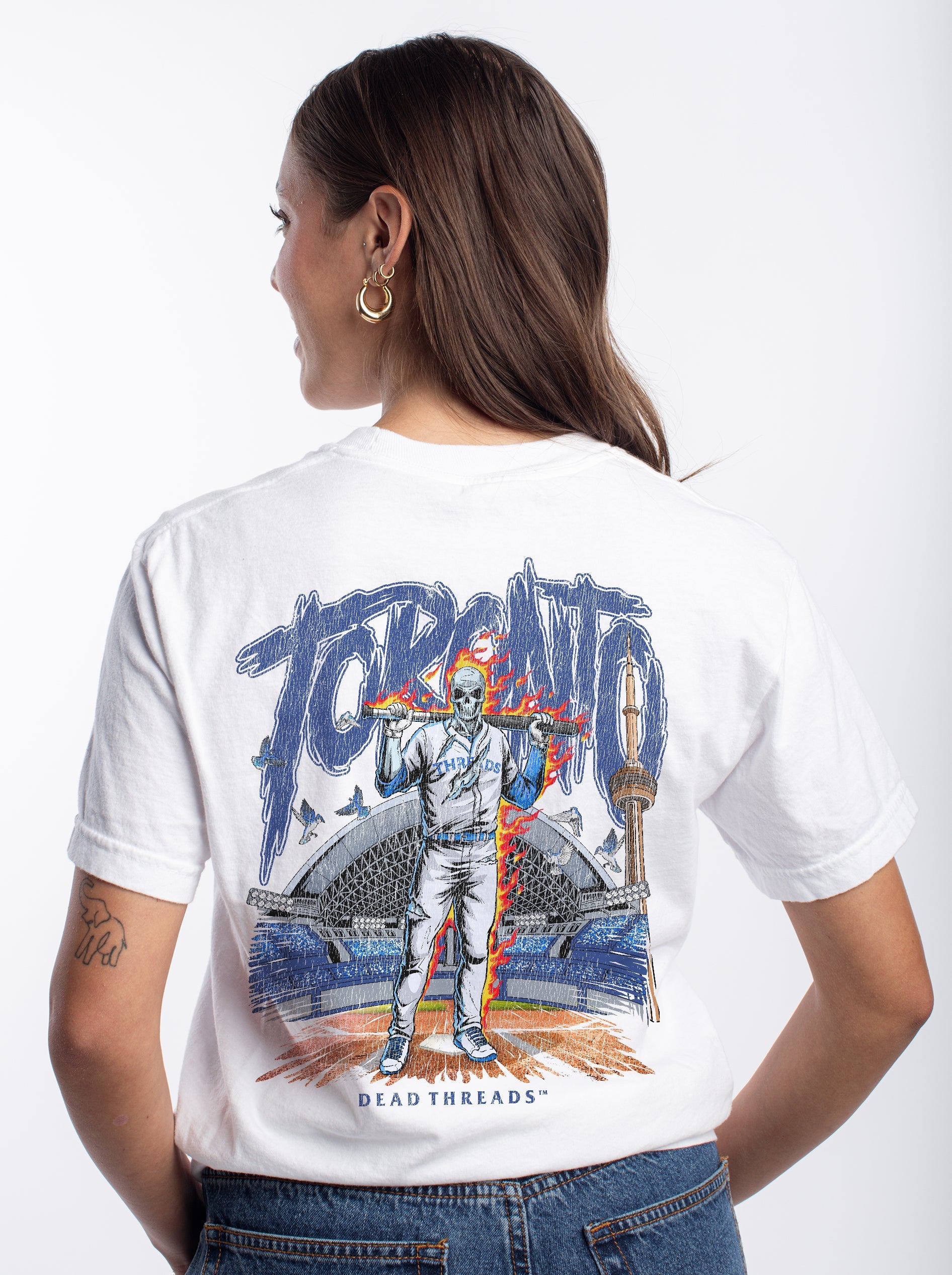 TORONTO BASEBALL - “3 SKULL” PREMIUM T - SHIRT – T-Shirt – Dead Threads Apparel