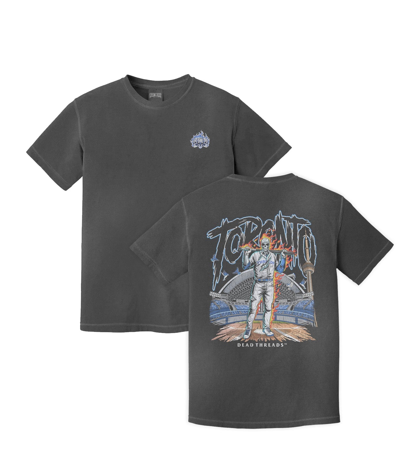 TORONTO BASEBALL - “3 SKULL” PREMIUM T - SHIRT – T-Shirt – Dead Threads Apparel