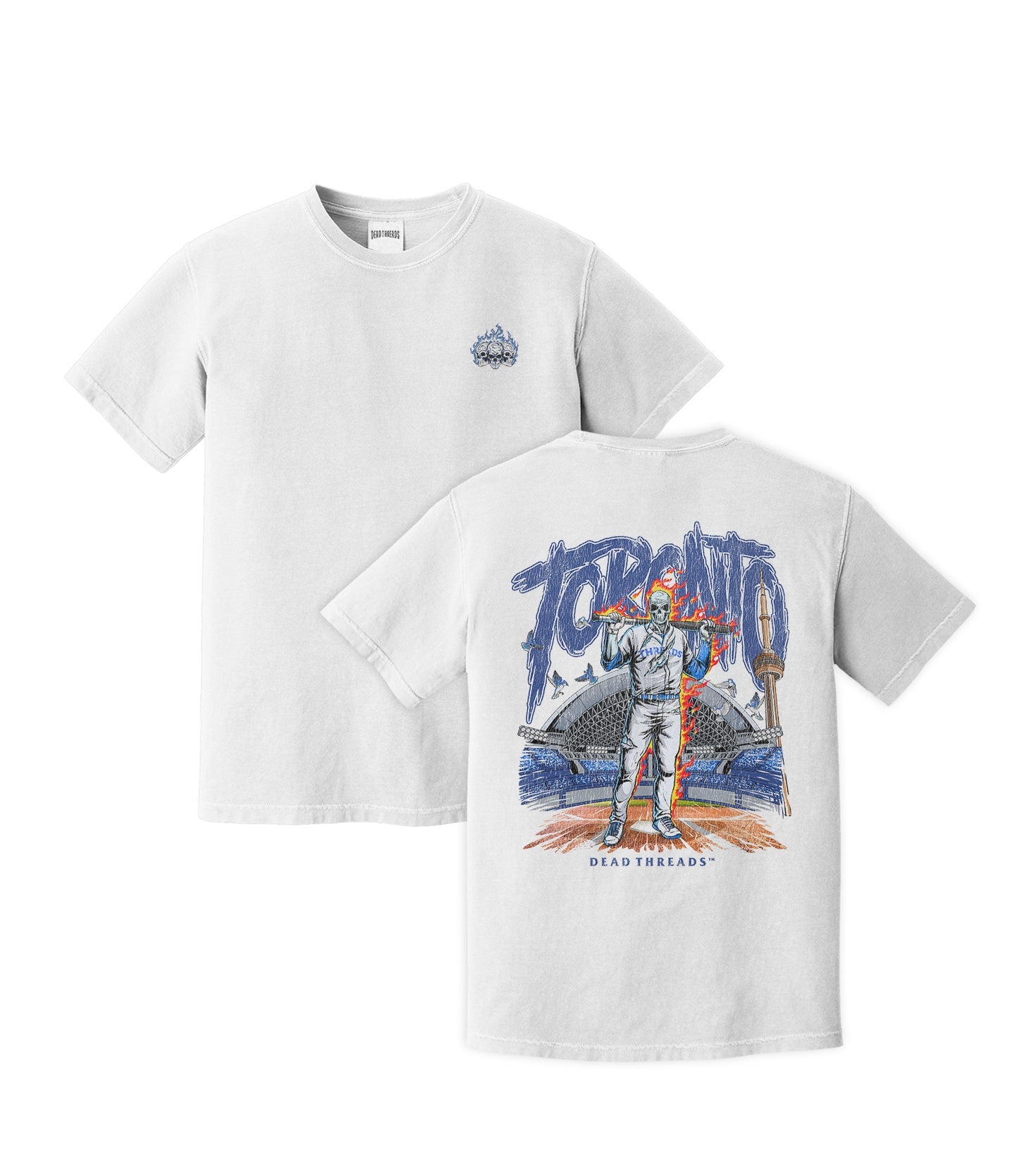 TORONTO BASEBALL - “3 SKULL” PREMIUM T - SHIRT – T-Shirt – Dead Threads Apparel