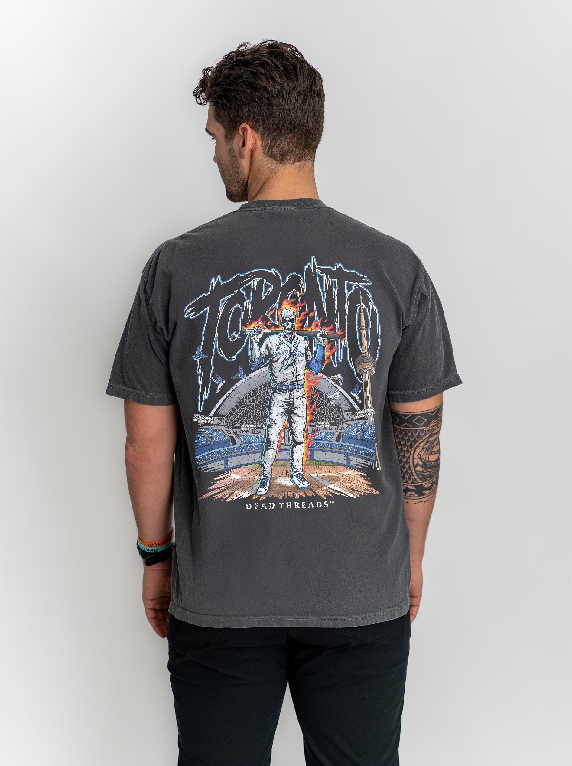 TORONTO BASEBALL - “3 SKULL” PREMIUM T - SHIRT – T-Shirt – Dead Threads Apparel