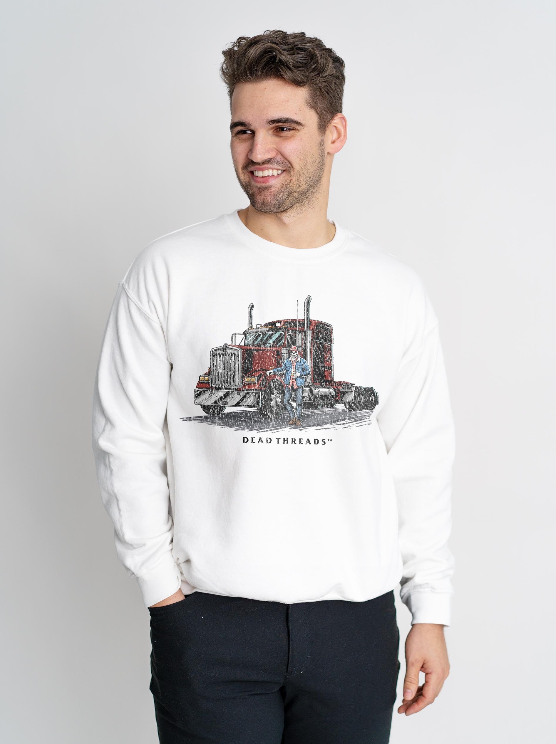 TRUCKED UP CREWNECK SWEATSHIRT – Sweatshirt – Dead Threads Apparel