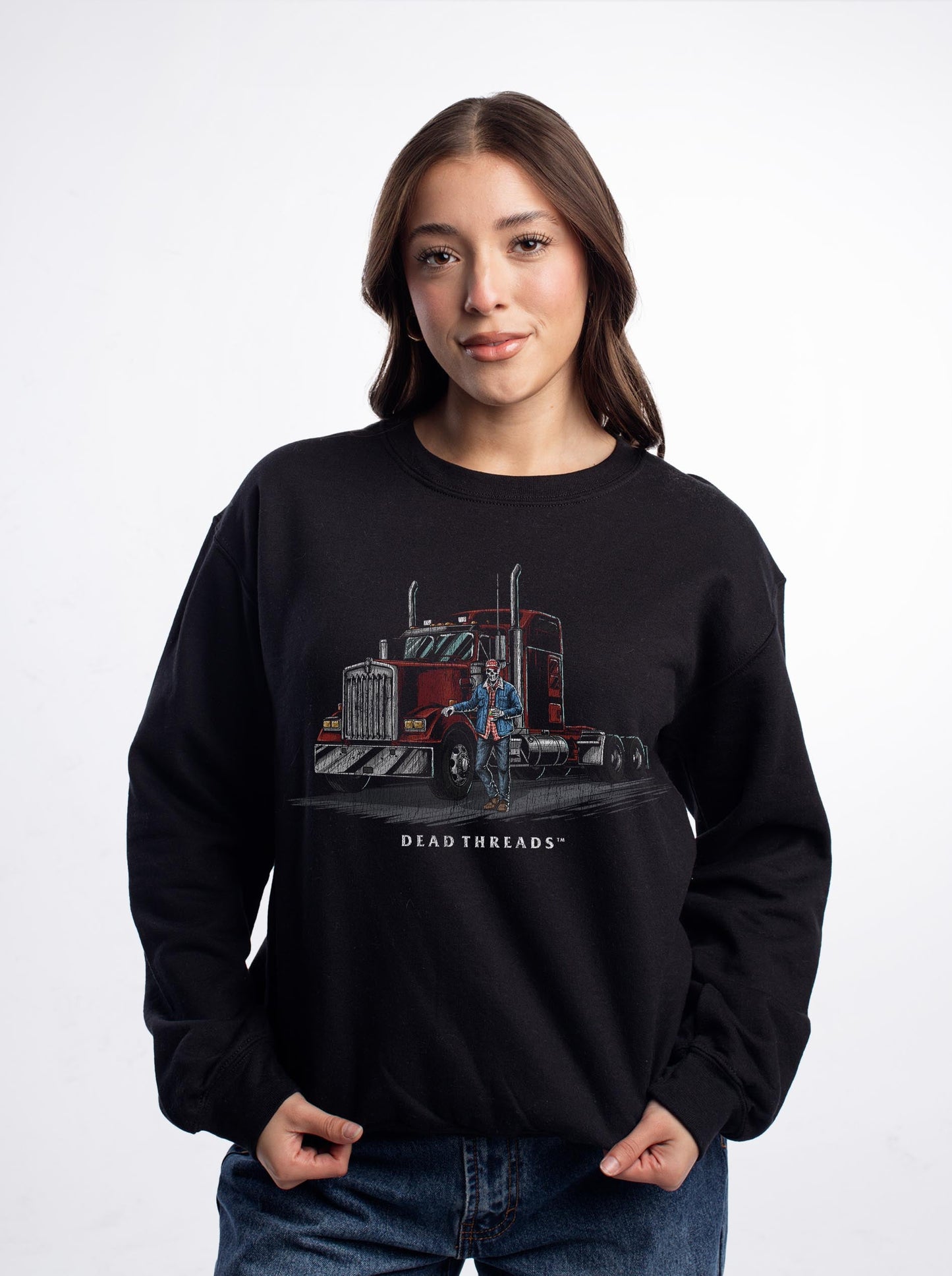 TRUCKED UP CREWNECK SWEATSHIRT – Sweatshirt – Dead Threads Apparel