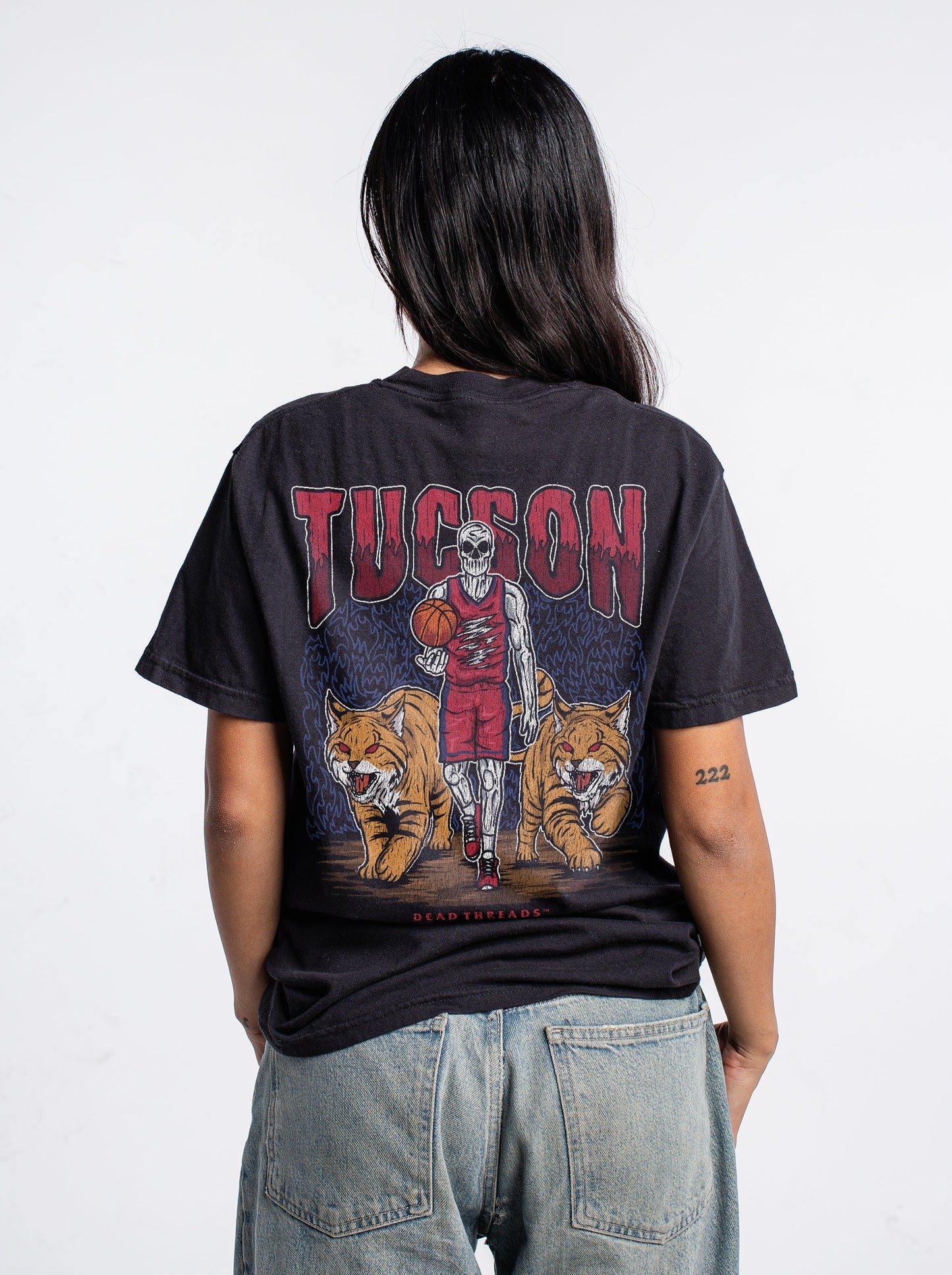 TUCSON BASKETBALL - “3 SKULL” PREMIUM T - SHIRT – T-Shirt – Dead Threads Apparel