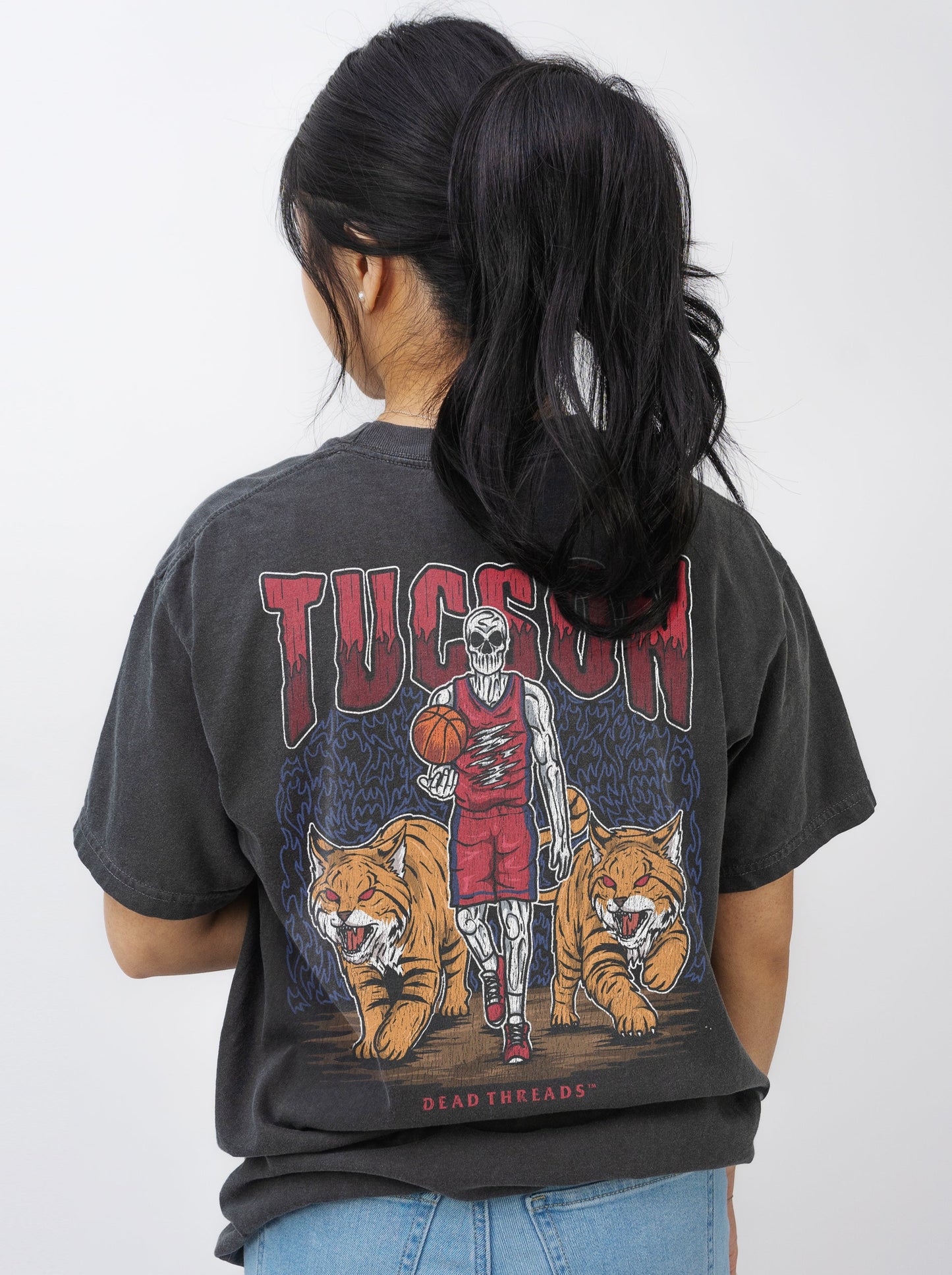 TUCSON BASKETBALL - “3 SKULL” PREMIUM T - SHIRT – T-Shirt – Dead Threads Apparel