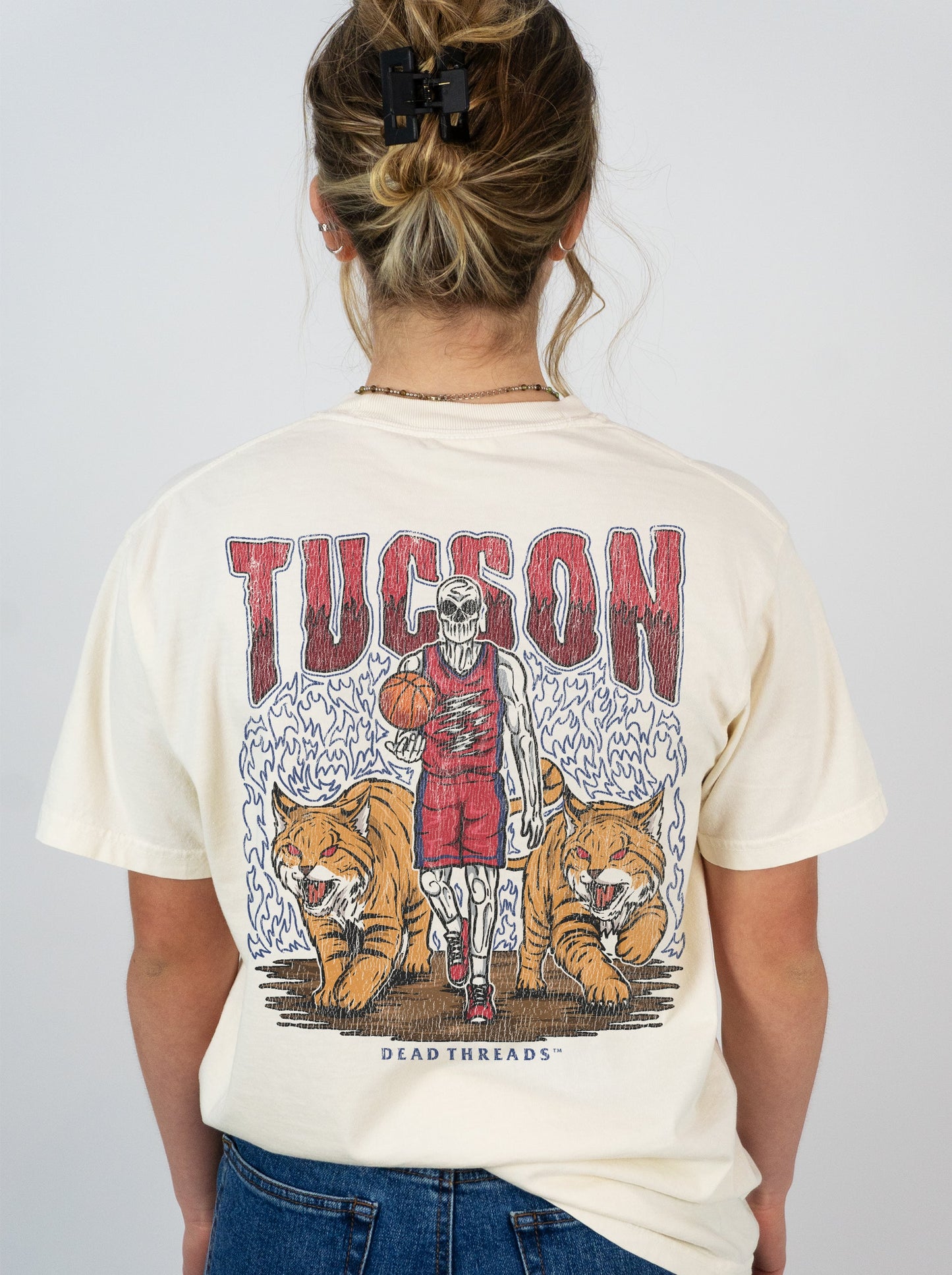 TUCSON BASKETBALL - “3 SKULL” PREMIUM T - SHIRT – T-Shirt – Dead Threads Apparel