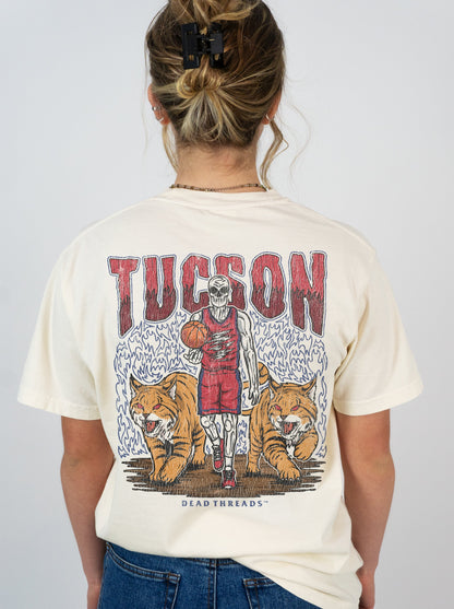 TUCSON BASKETBALL - “3 SKULL” PREMIUM T - SHIRT – T-Shirt – Dead Threads Apparel