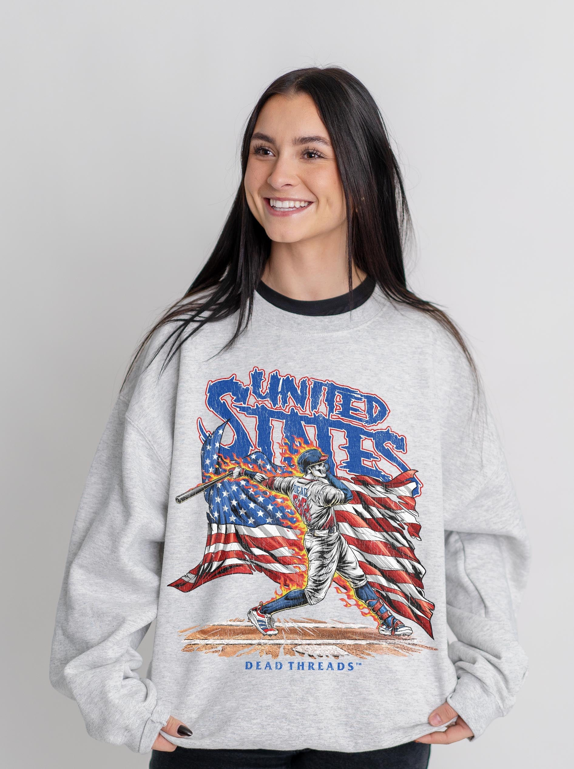 USA BASEBALL CREWNECK SWEATSHIRT – Sweatshirt – Dead Threads Apparel
