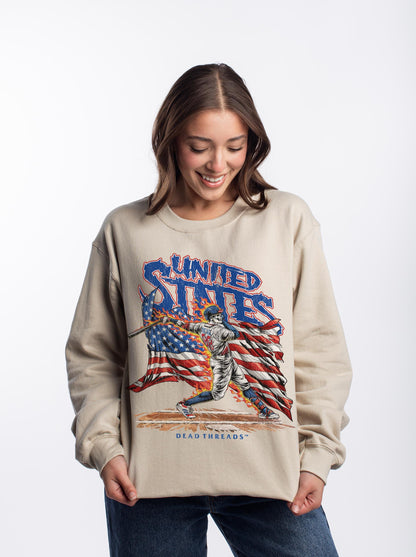 USA BASEBALL CREWNECK SWEATSHIRT – Sweatshirt – Dead Threads Apparel