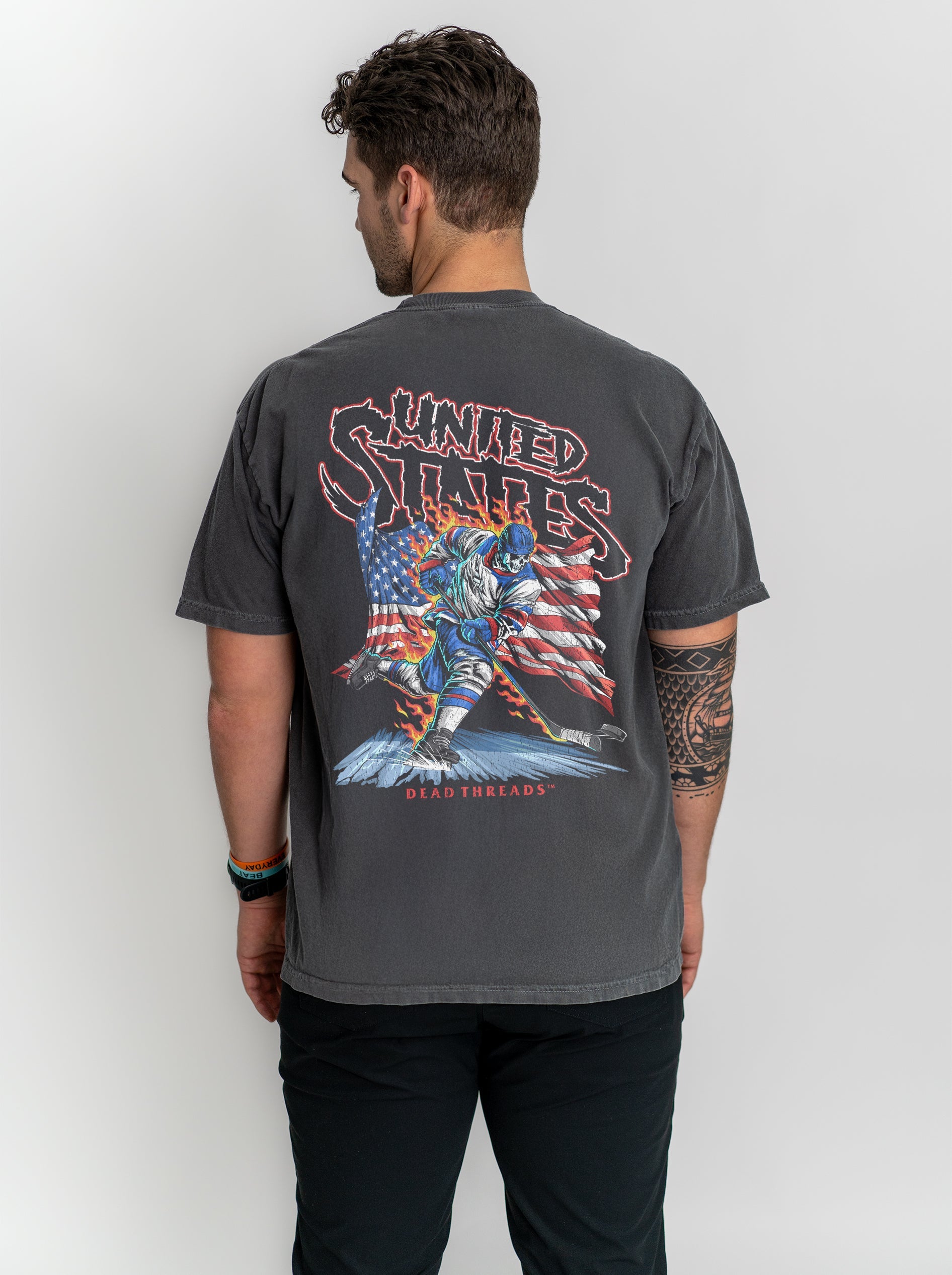 USA HOCKEY v1 - “3 SKULL” PREMIUM T - SHIRT (LIMITED) – T-Shirt – Dead Threads Apparel