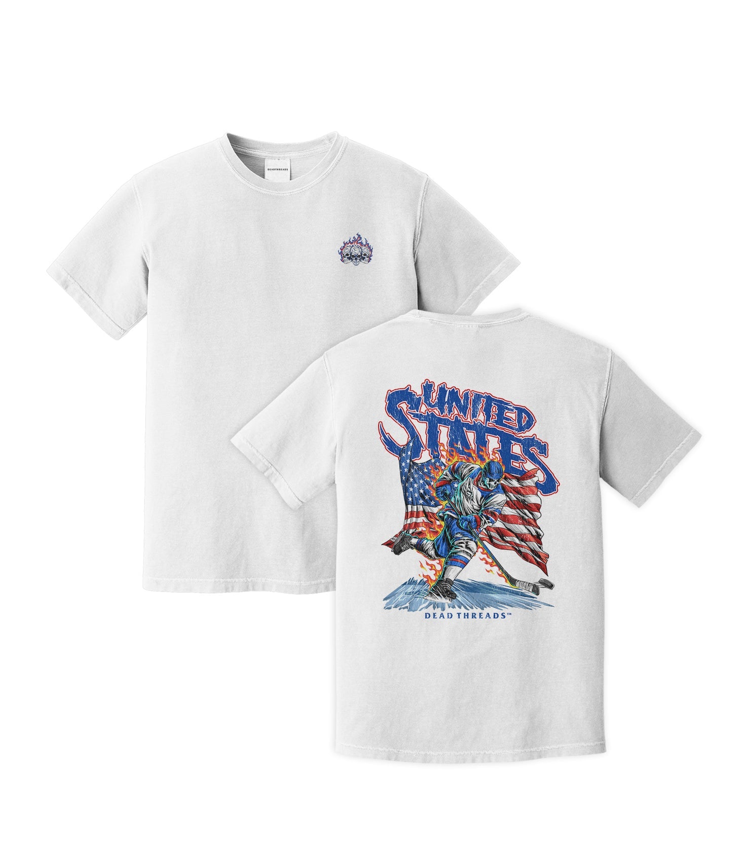 USA HOCKEY v1 - “3 SKULL” PREMIUM T - SHIRT (LIMITED) – T-Shirt – Dead Threads Apparel