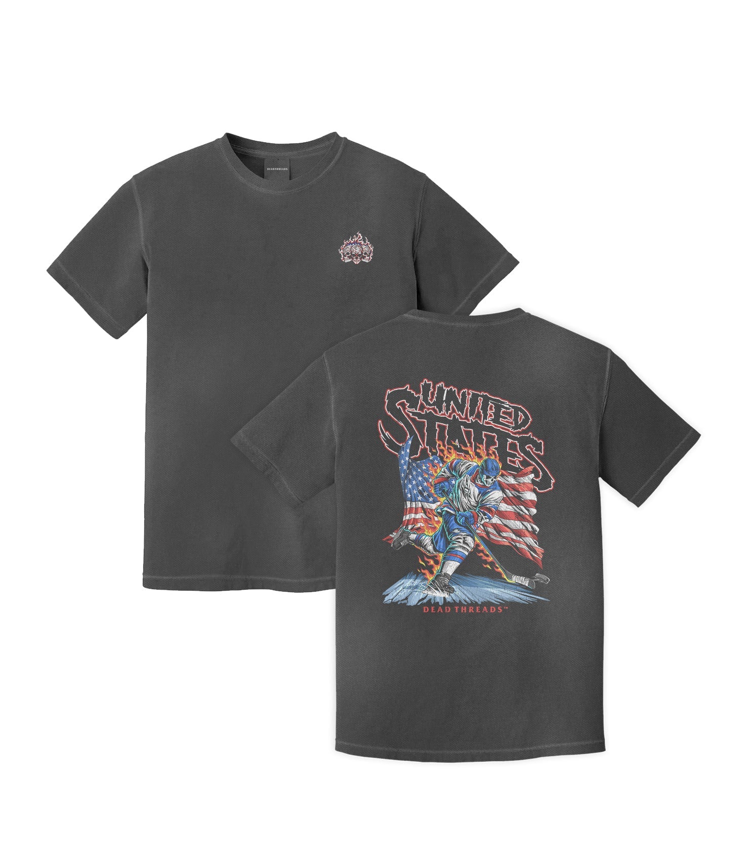 USA HOCKEY v1 - “3 SKULL” PREMIUM T - SHIRT (LIMITED) – T-Shirt – Dead Threads Apparel