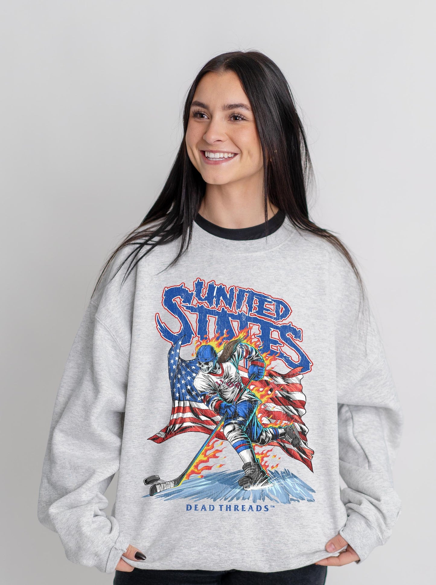 USA HOCKEY v1 (WOMEN) CREWNECK SWEATSHIRT – Sweatshirt – Dead Threads Apparel