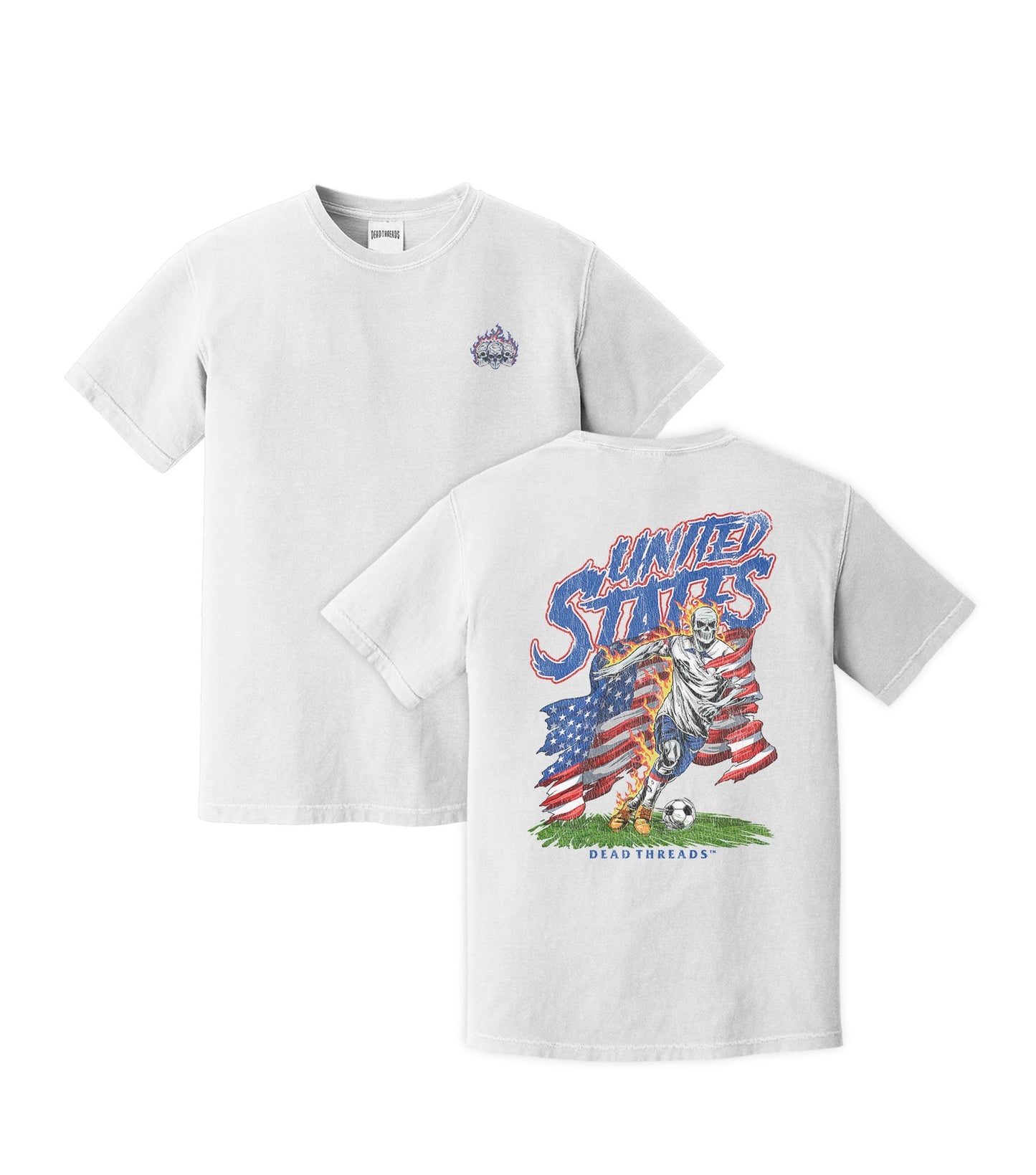 USA SOCCER - “3 SKULL” PREMIUM T - SHIRT – T-Shirt – Dead Threads Apparel