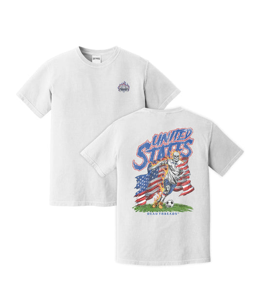 USA SOCCER - “3 SKULL” PREMIUM T - SHIRT – T-Shirt – Dead Threads Apparel