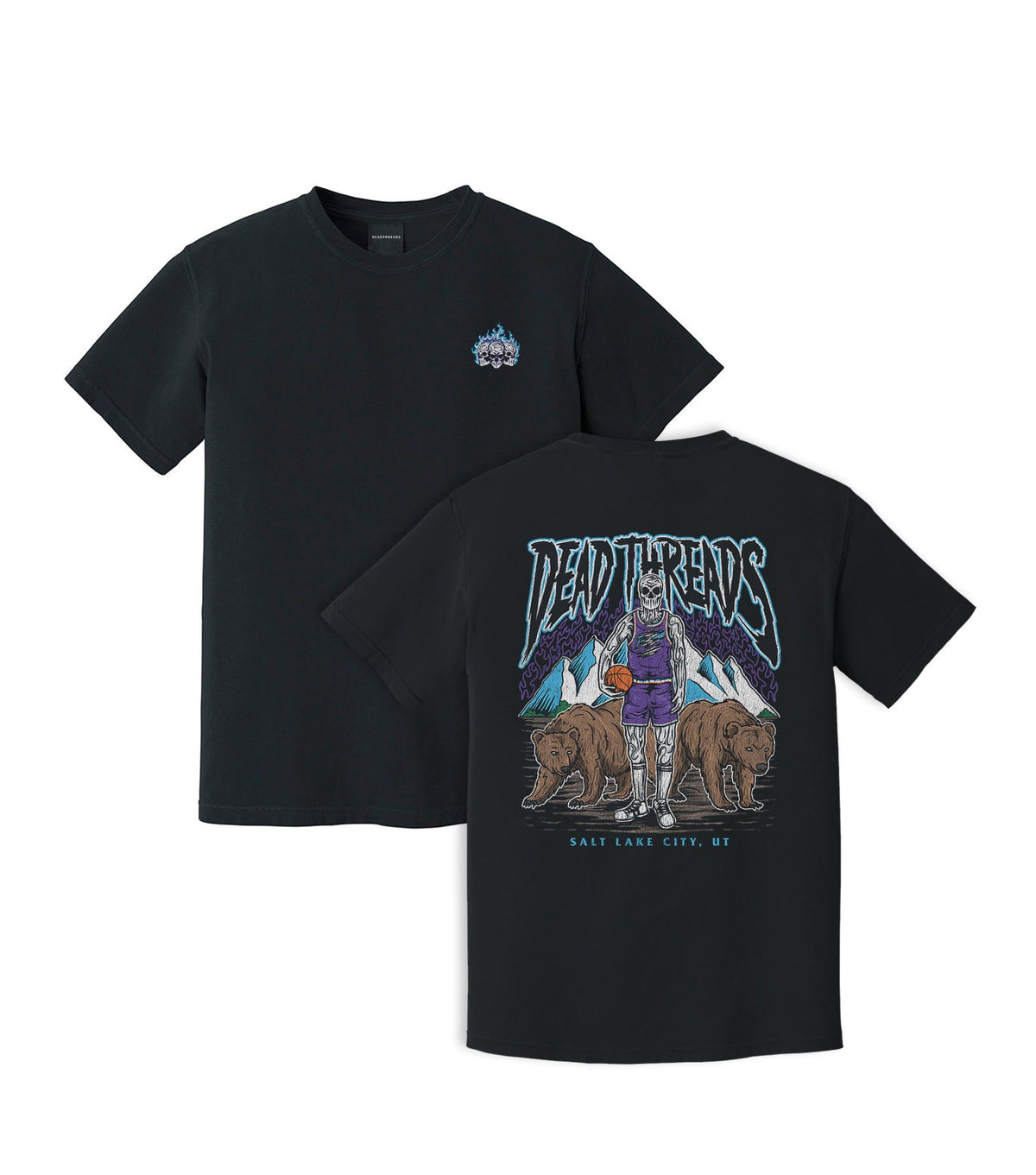 UTAH BASKETBALL - “3 SKULL” PREMIUM T-SHIRT – T-Shirt – Dead Threads Apparel