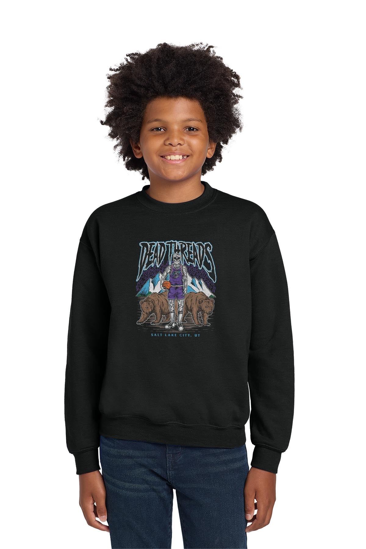 UTAH BASKETBALL - KIDS CREWNECK SWEATSHIRT – Kids clothes – Dead Threads Apparel