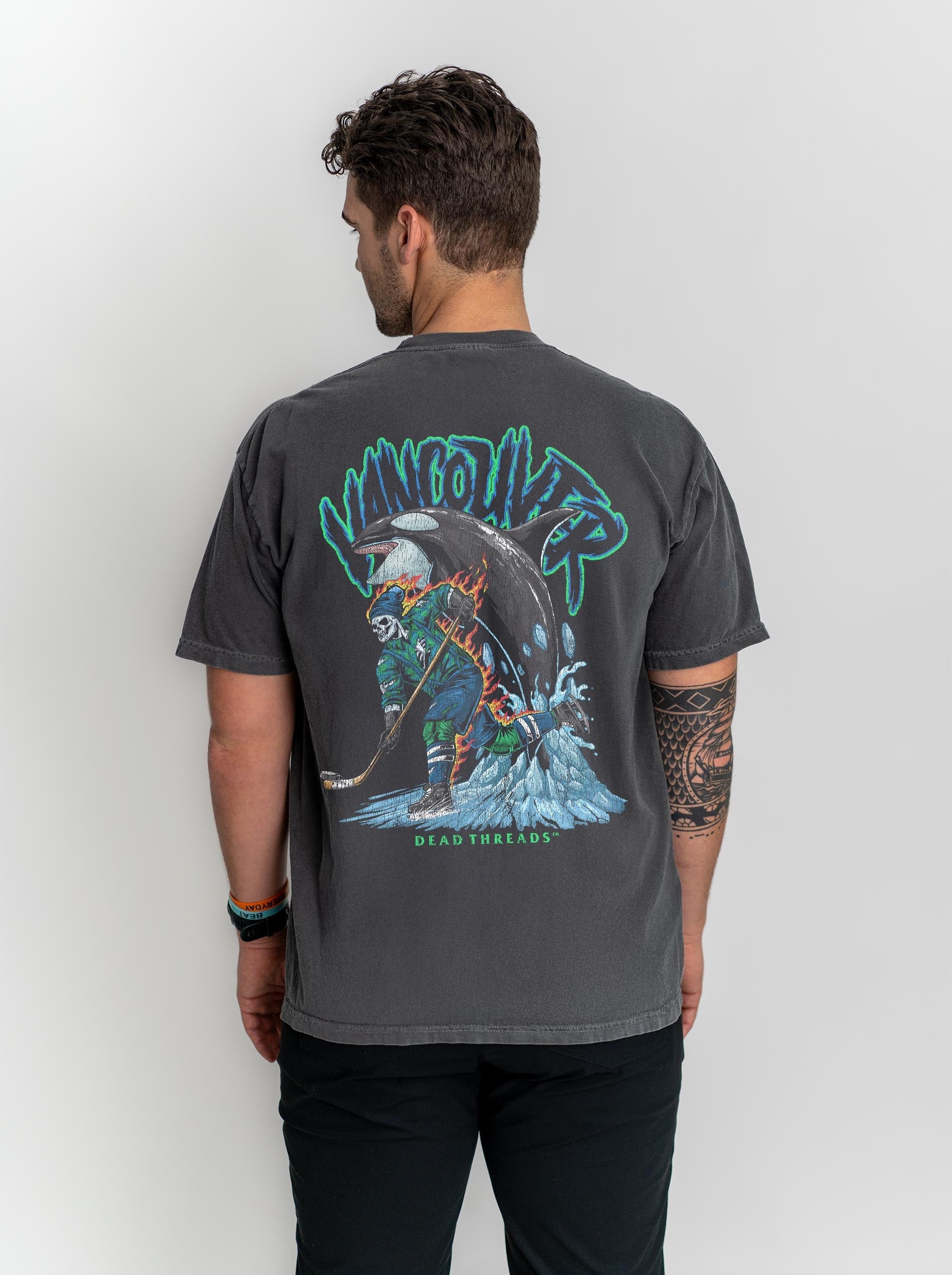 VANCOUVER HOCKEY - “3 SKULL” PREMIUM T - SHIRT – T-Shirt – Dead Threads Apparel