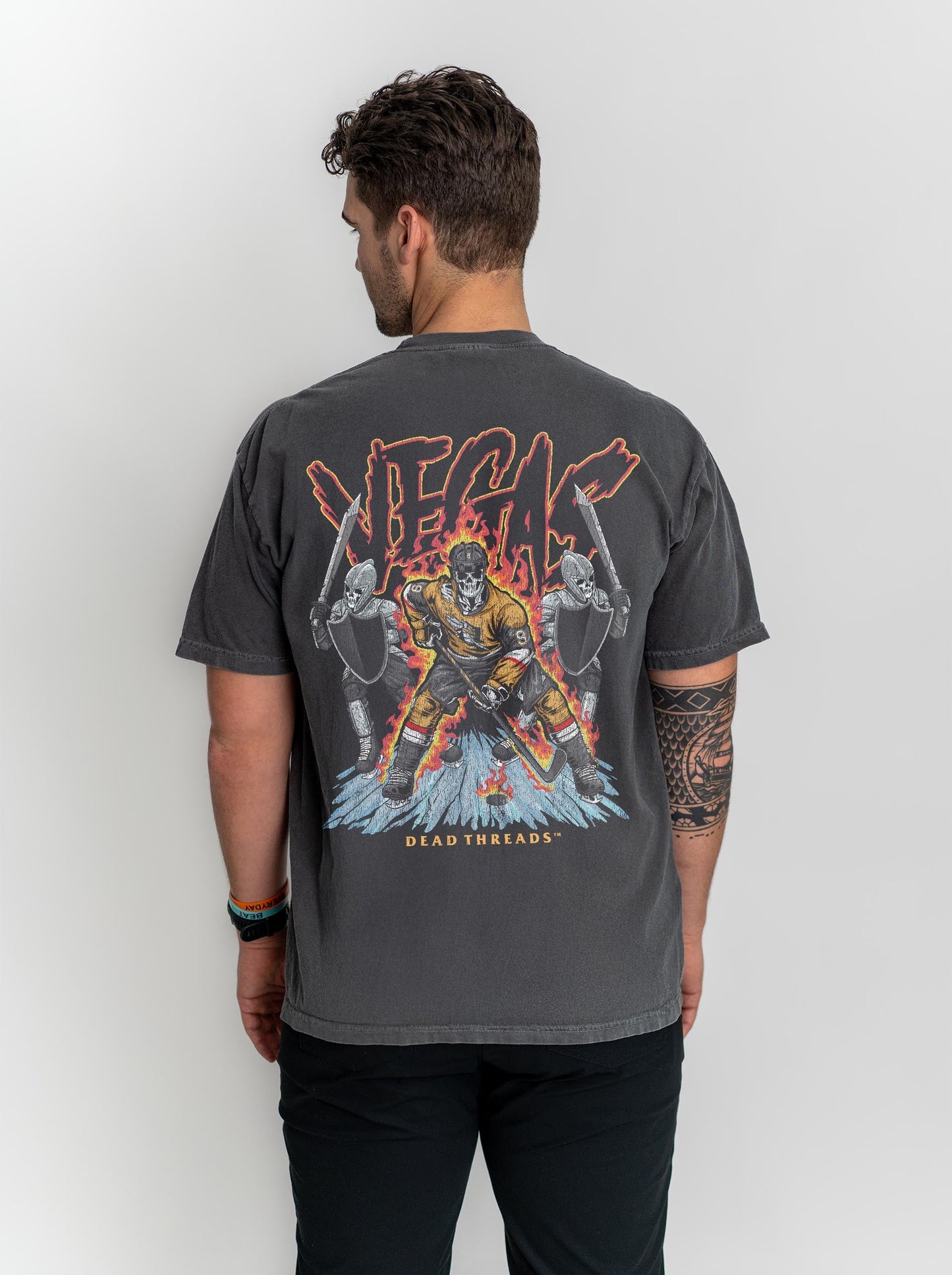 VEGAS HOCKEY - “3 SKULL” PREMIUM T - SHIRT – T-Shirt – Dead Threads Apparel