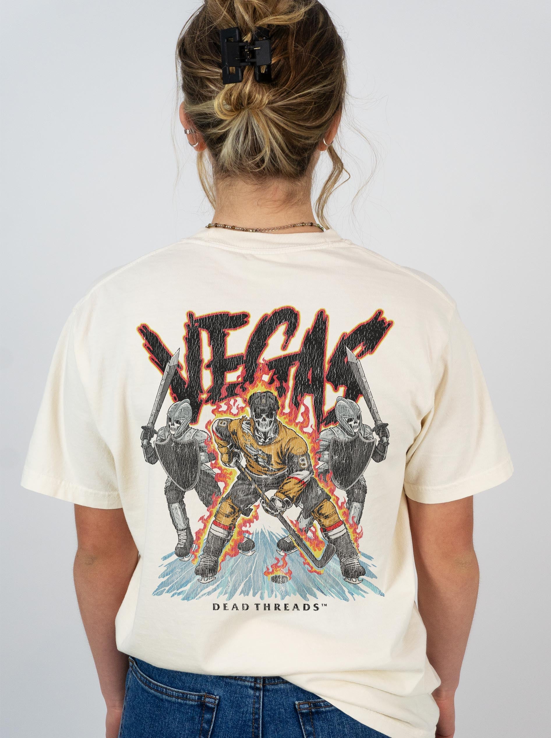 VEGAS HOCKEY - “3 SKULL” PREMIUM T - SHIRT – T-Shirt – Dead Threads Apparel