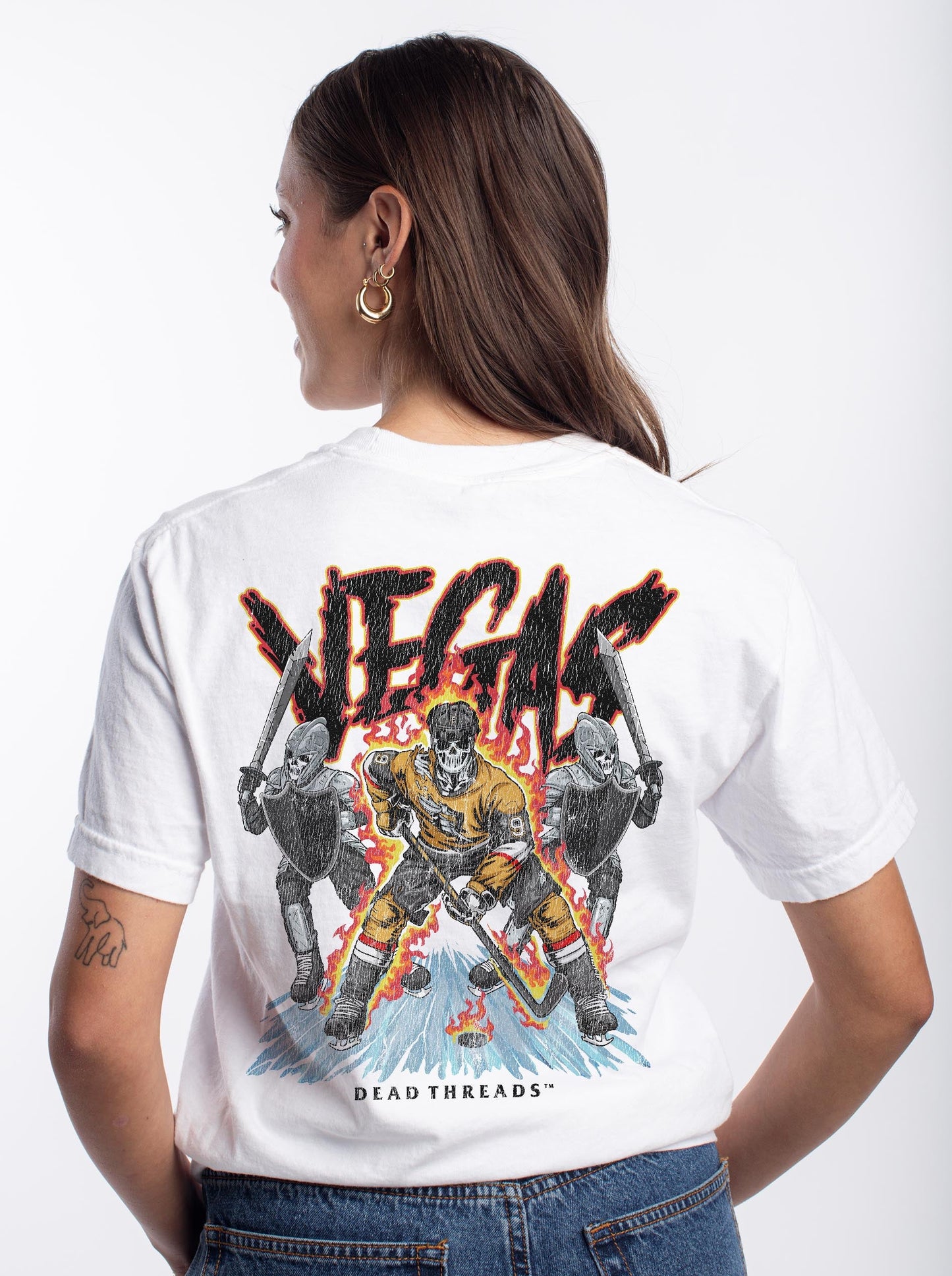 VEGAS HOCKEY - “3 SKULL” PREMIUM T - SHIRT – T-Shirt – Dead Threads Apparel