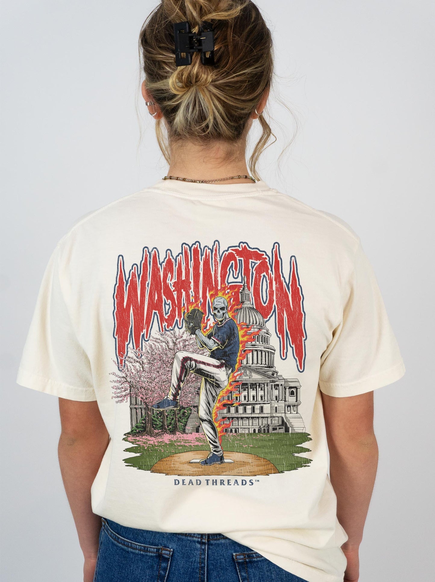 WASHINGTON BASEBALL - “3 SKULL” PREMIUM T - SHIRT – T-Shirt – Dead Threads Apparel
