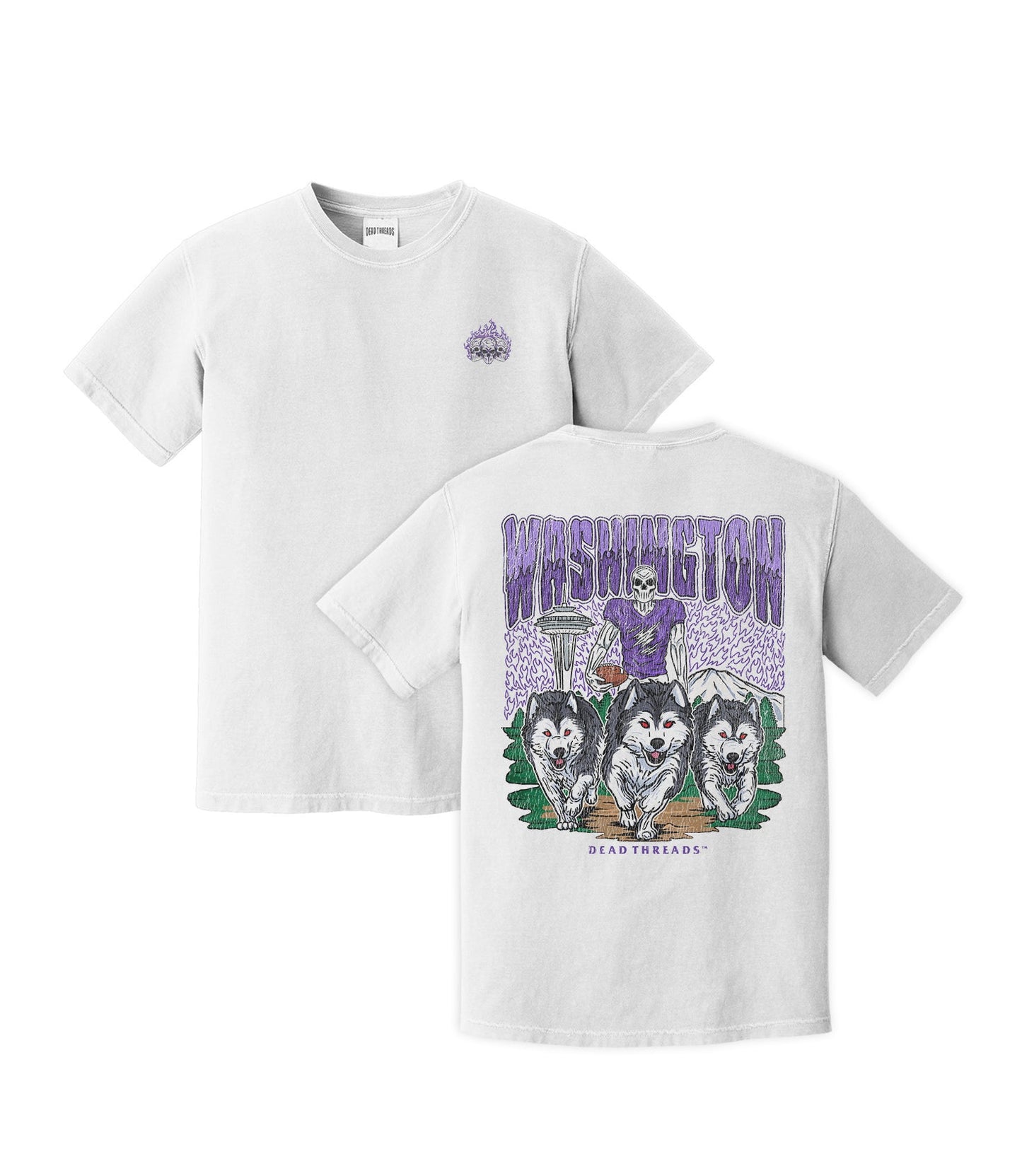 WASHINGTON FOOTBALL - “3 SKULL” PREMIUM T - SHIRT – T-Shirt – Dead Threads Apparel
