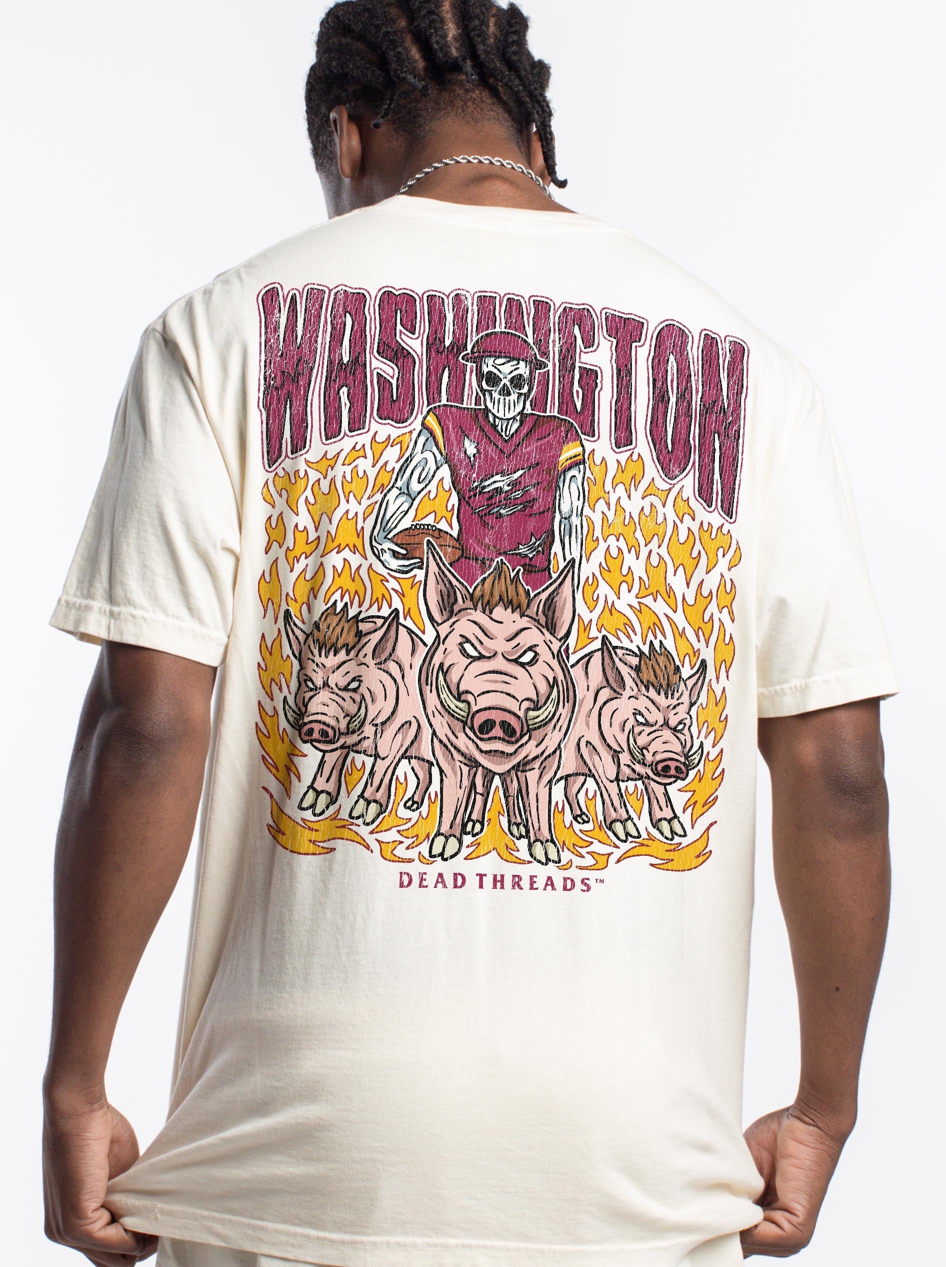 WASHINGTON FOOTBALL v1 - “3 SKULL” PREMIUM T - SHIRT – T-Shirt – Dead Threads Apparel