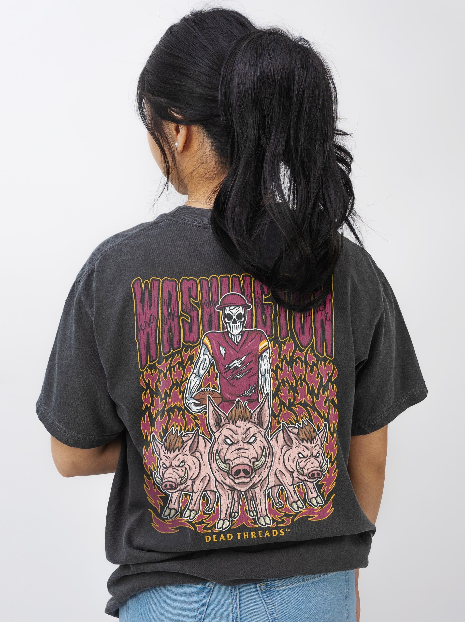 WASHINGTON FOOTBALL v1 - “3 SKULL” PREMIUM T - SHIRT – T-Shirt – Dead Threads Apparel