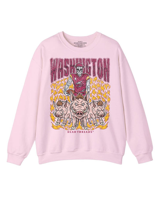 WASHINGTON FOOTBALL v1 CREWNECK SWEATSHIRT - PINK – Sweatshirt – Dead Threads Apparel