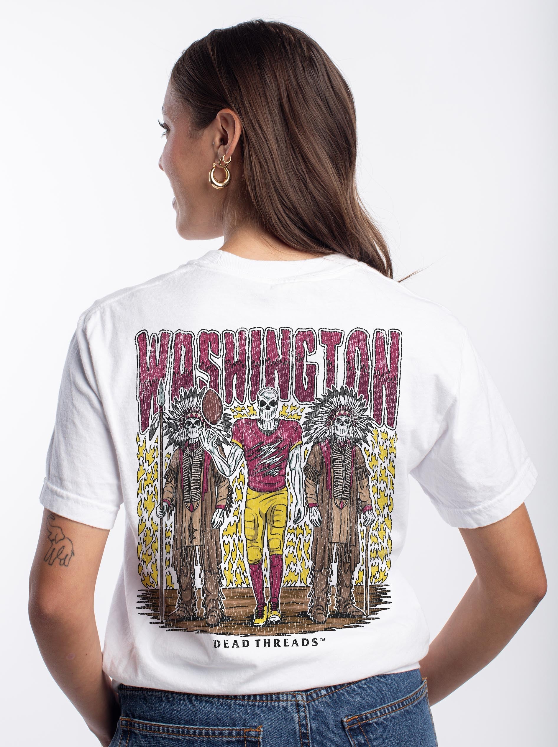 WASHINGTON FOOTBALL v2 - “3 SKULL” PREMIUM T - SHIRT – T-Shirt – Dead Threads Apparel