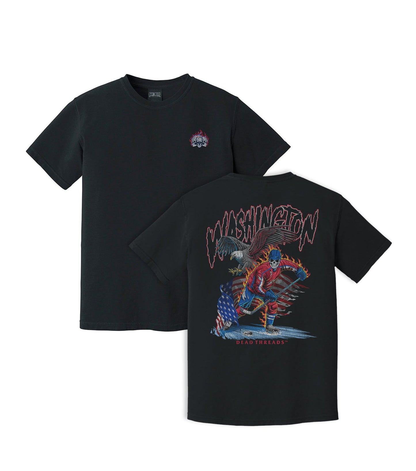 WASHINGTON HOCKEY - “3 SKULL” PREMIUM T - SHIRT – T-Shirt – Dead Threads Apparel
