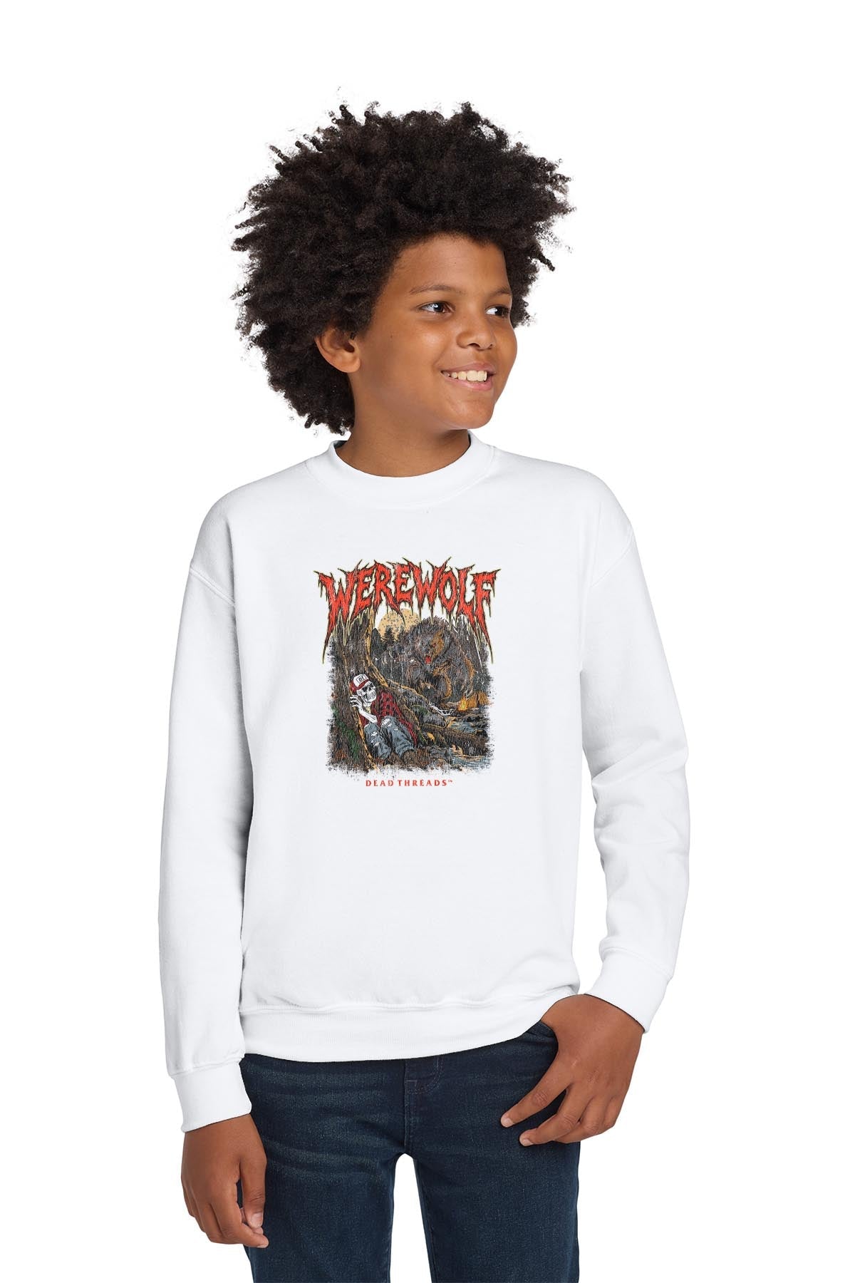 WEREWOLF (KIDS) CREWNECK SWEATSHIRT - Halloween Limited Drop – Kids clothes – Dead Threads Apparel
